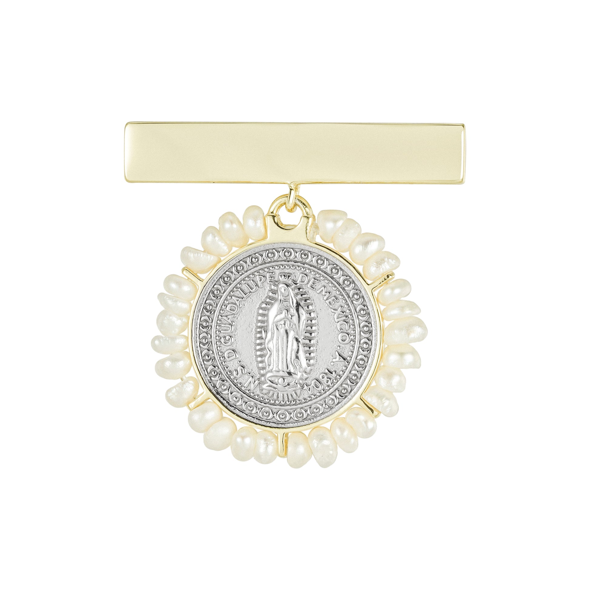 Pin de Bebé Virgen de Guadalupe con Perlas