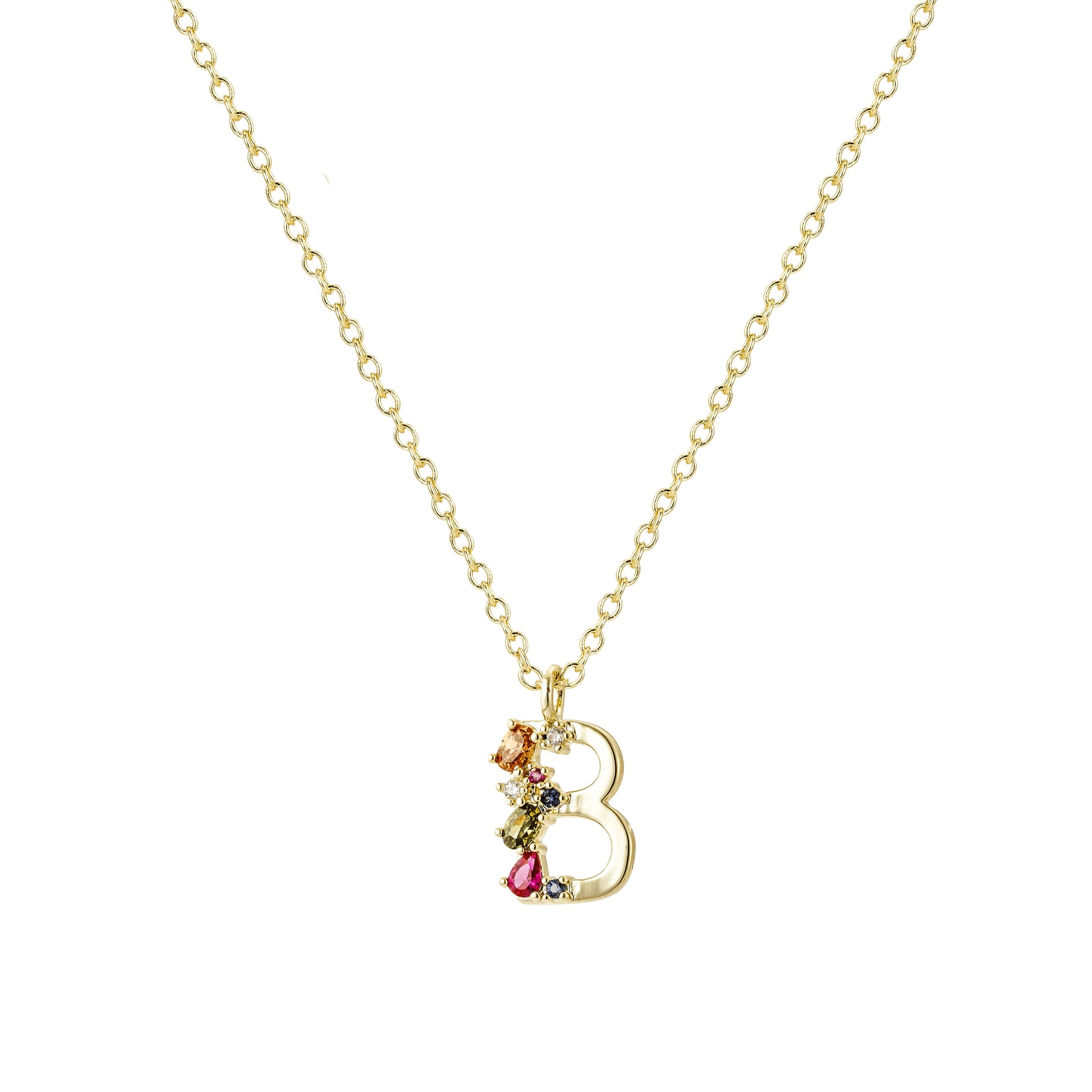 Collar Dorado con Inicial y Circonias