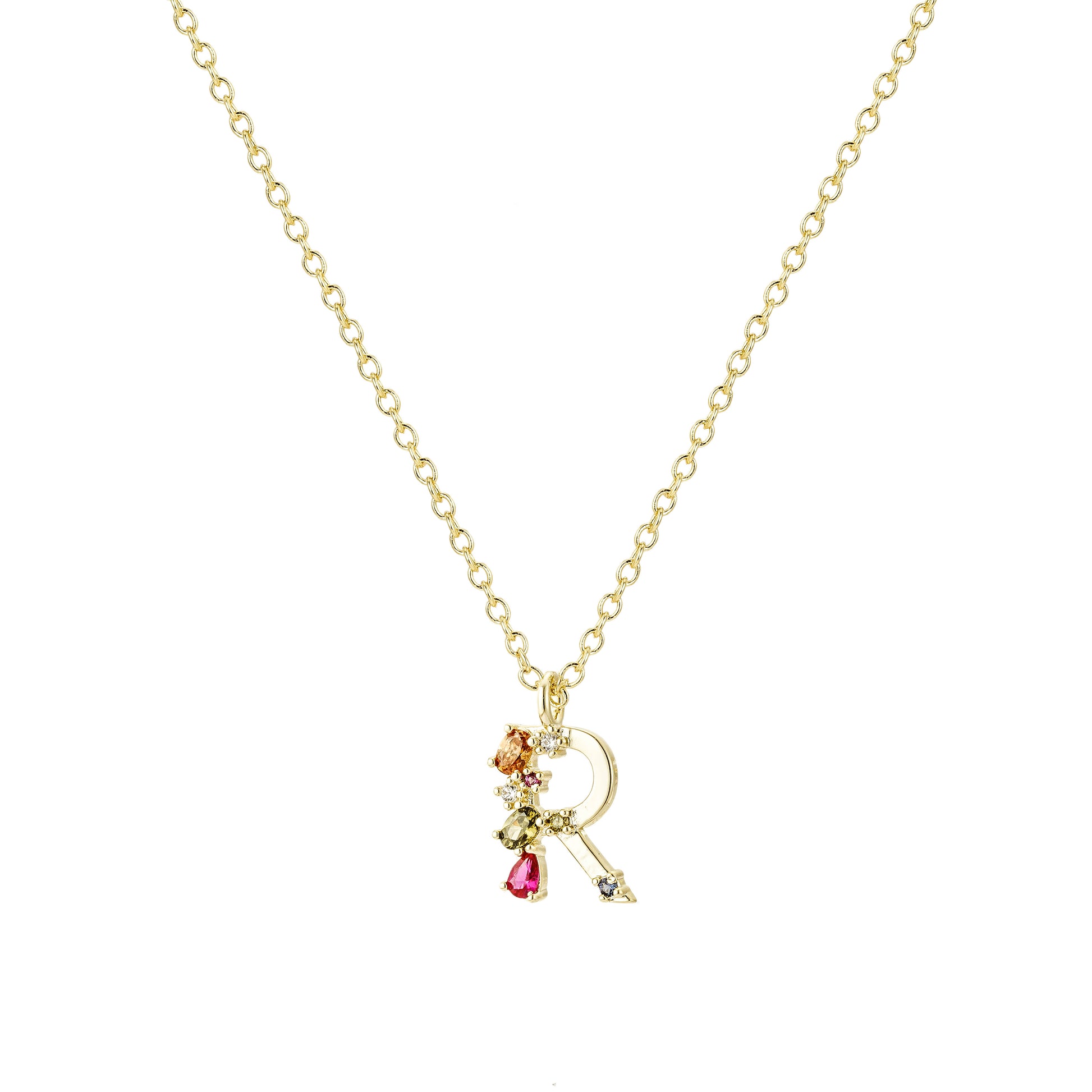 Collar Dorado con Inicial y Circonias