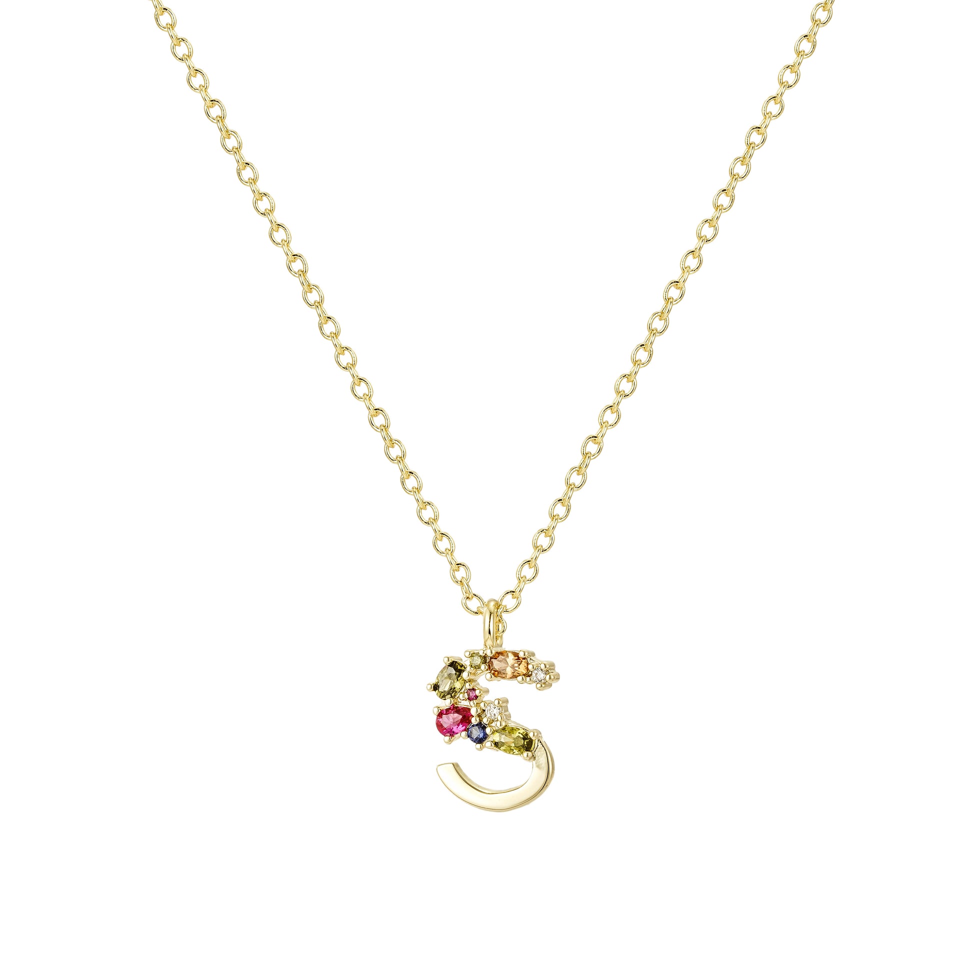 Collar Dorado con Inicial y Circonias