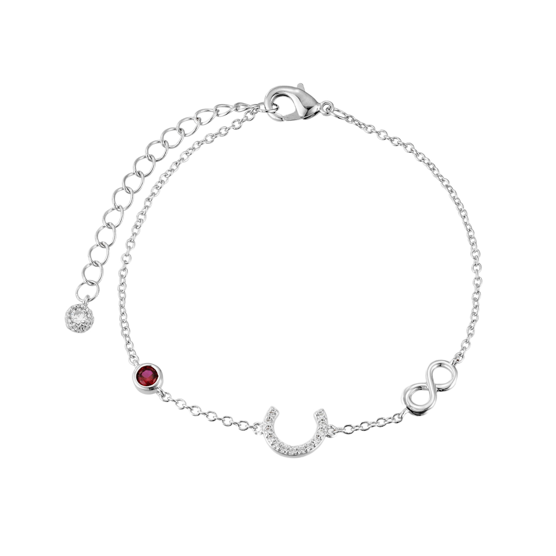 Pulsera Inicial Plata con Detalles de Infinito