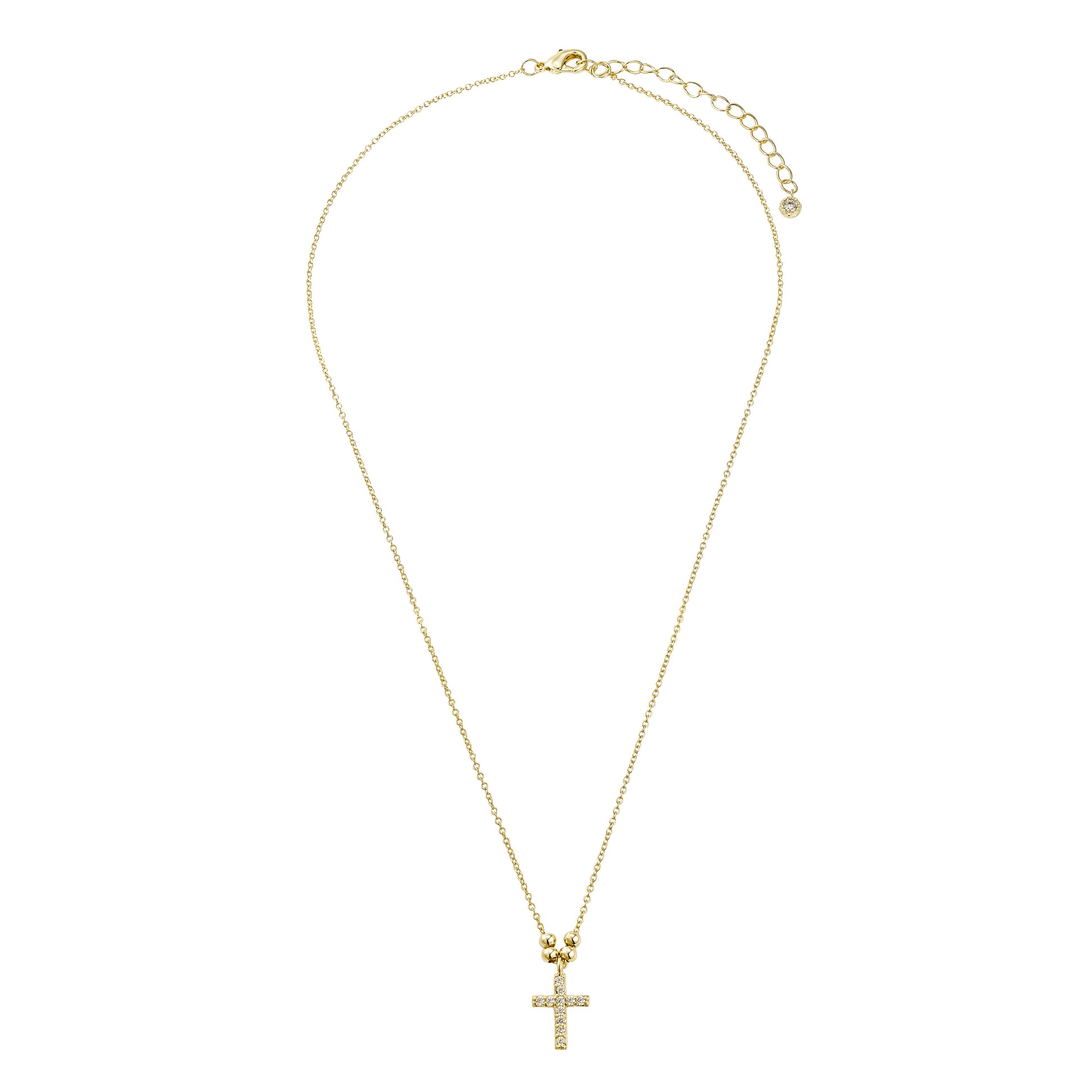 Collar Cruz Dorada con Circonias