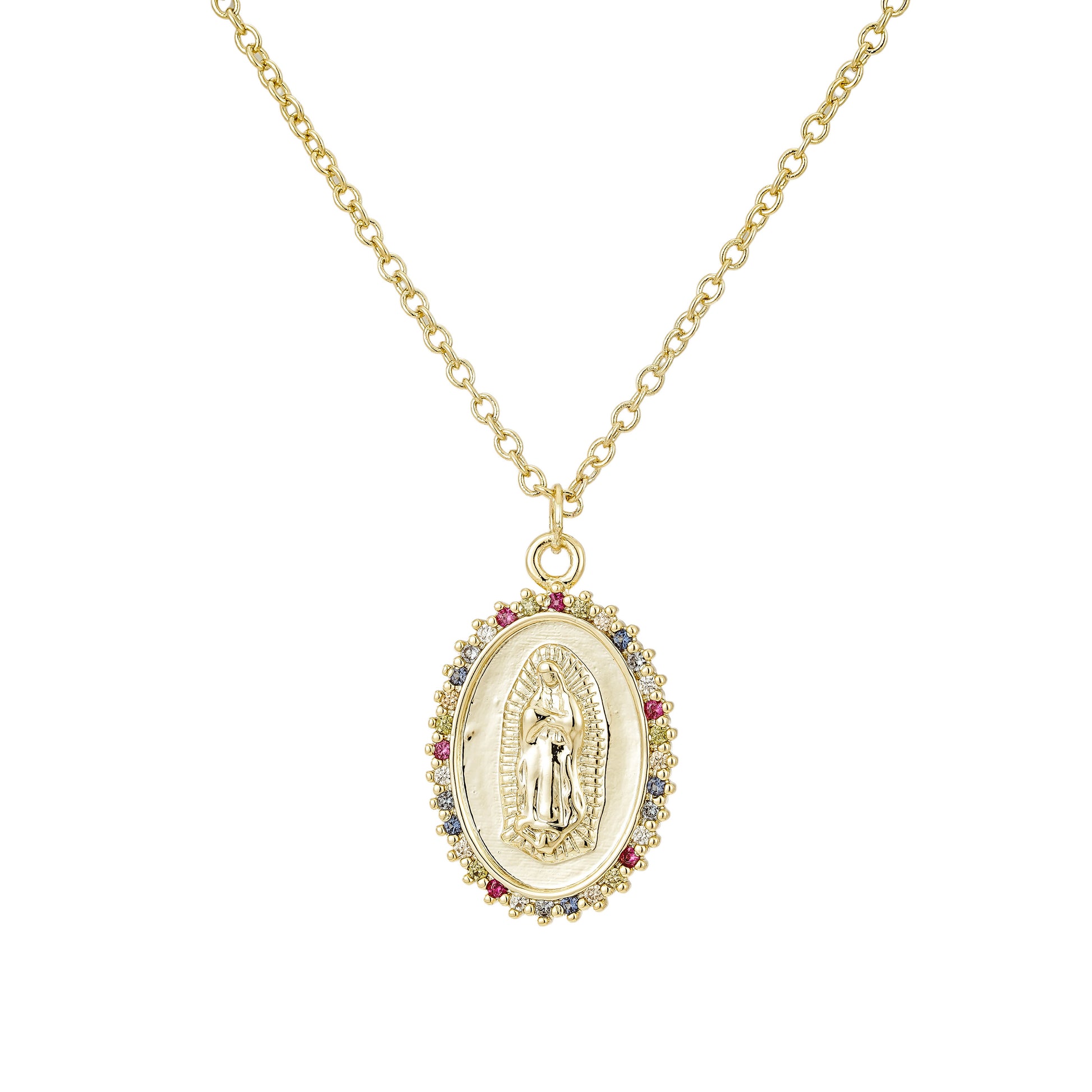 Collar Virgen de Guadalupe Plateado