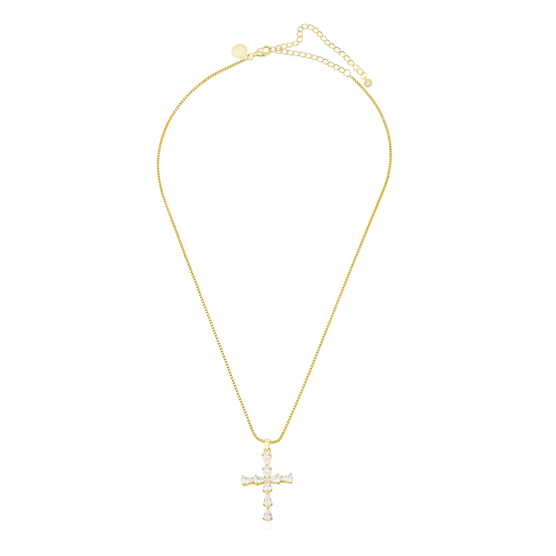 Collar Cruz Dorada con Circonias