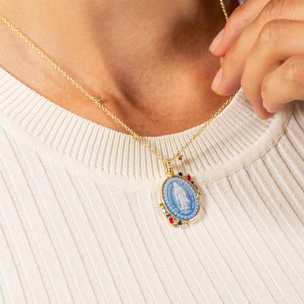 Collar de Piedra Ágata Virgen de Guadalupe