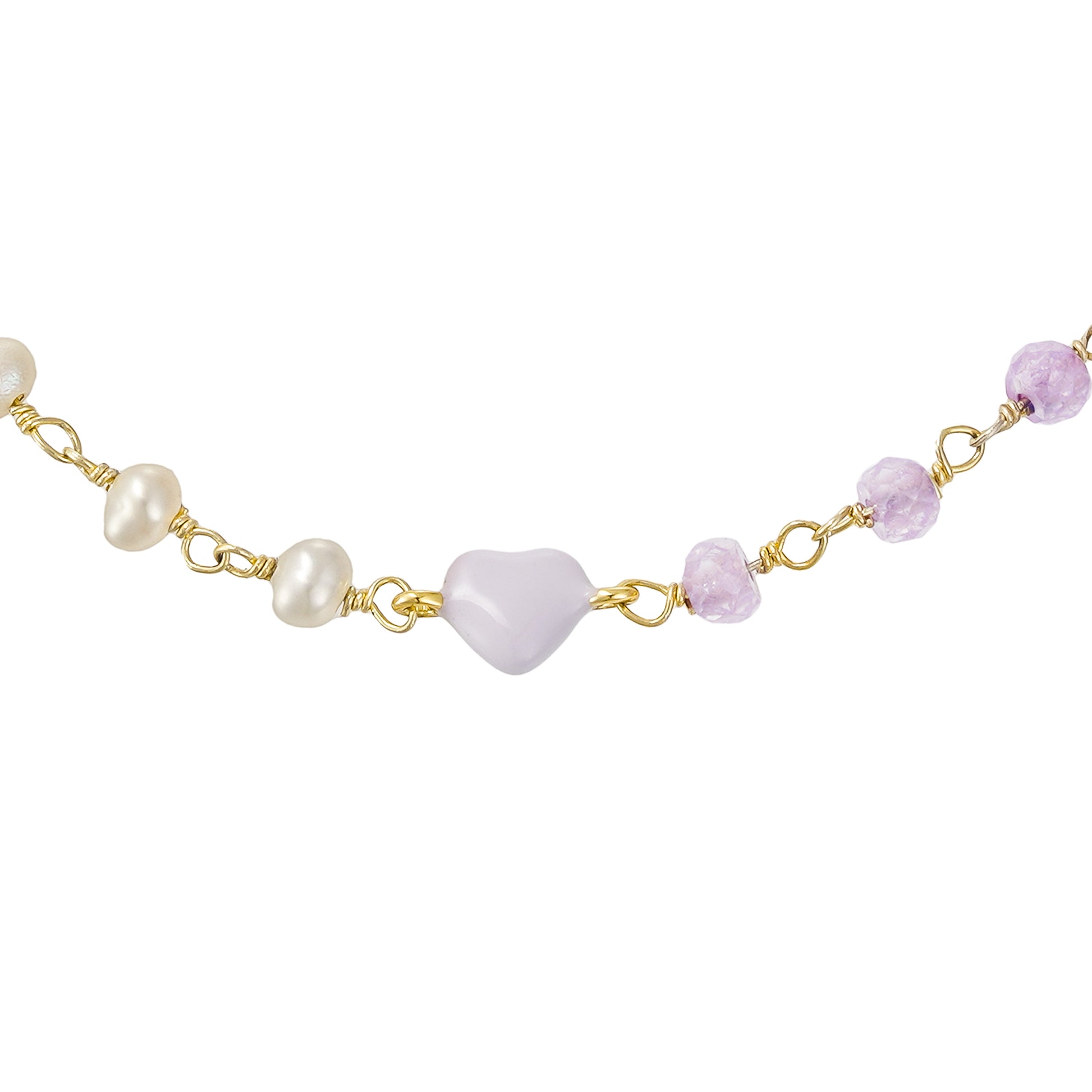 Pulsera Corazón con Perlas