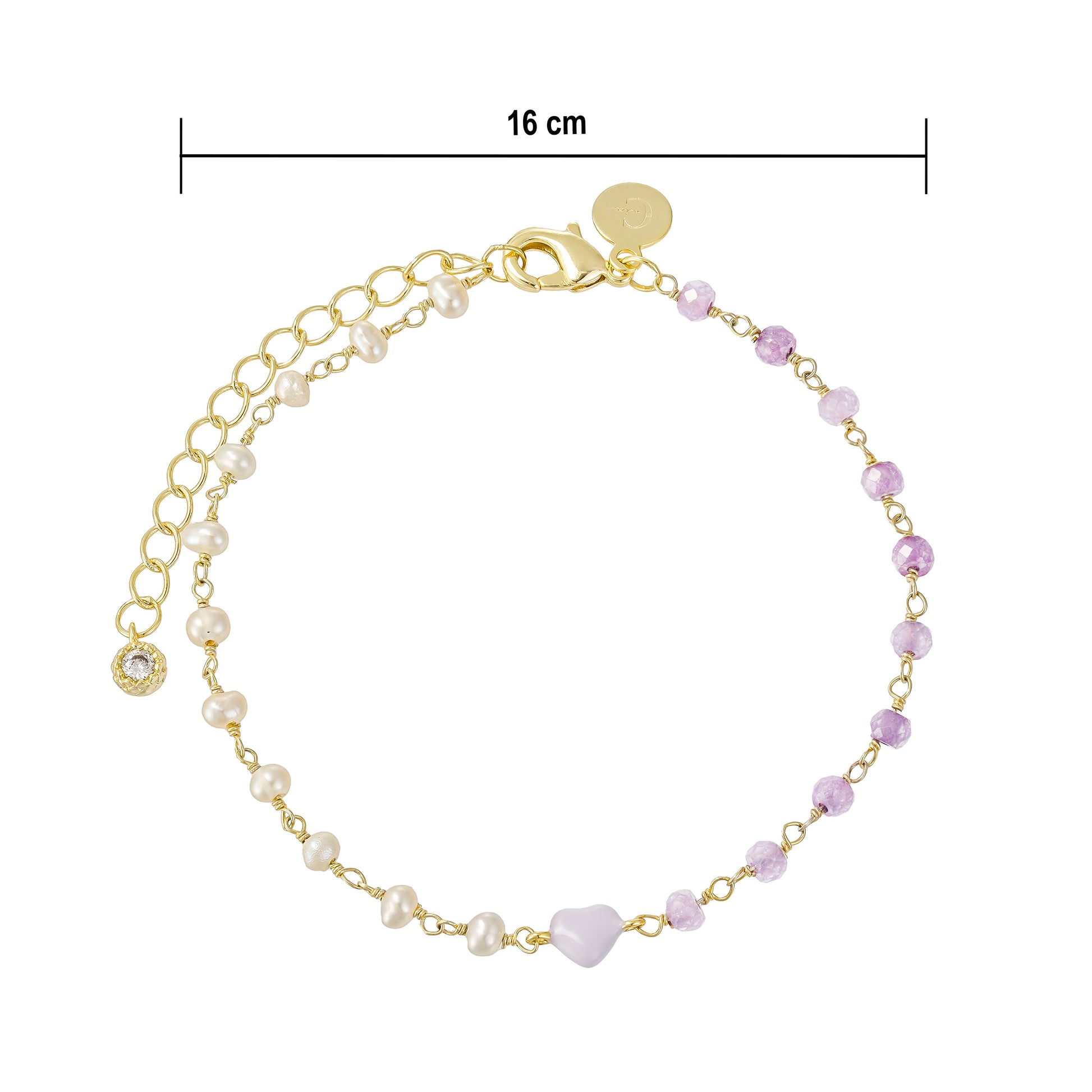 Pulsera Corazón con Perlas