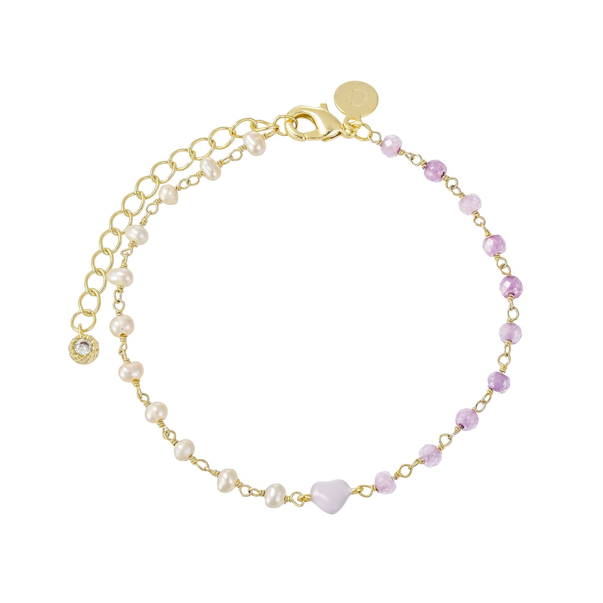 Pulsera Corazón con Perlas