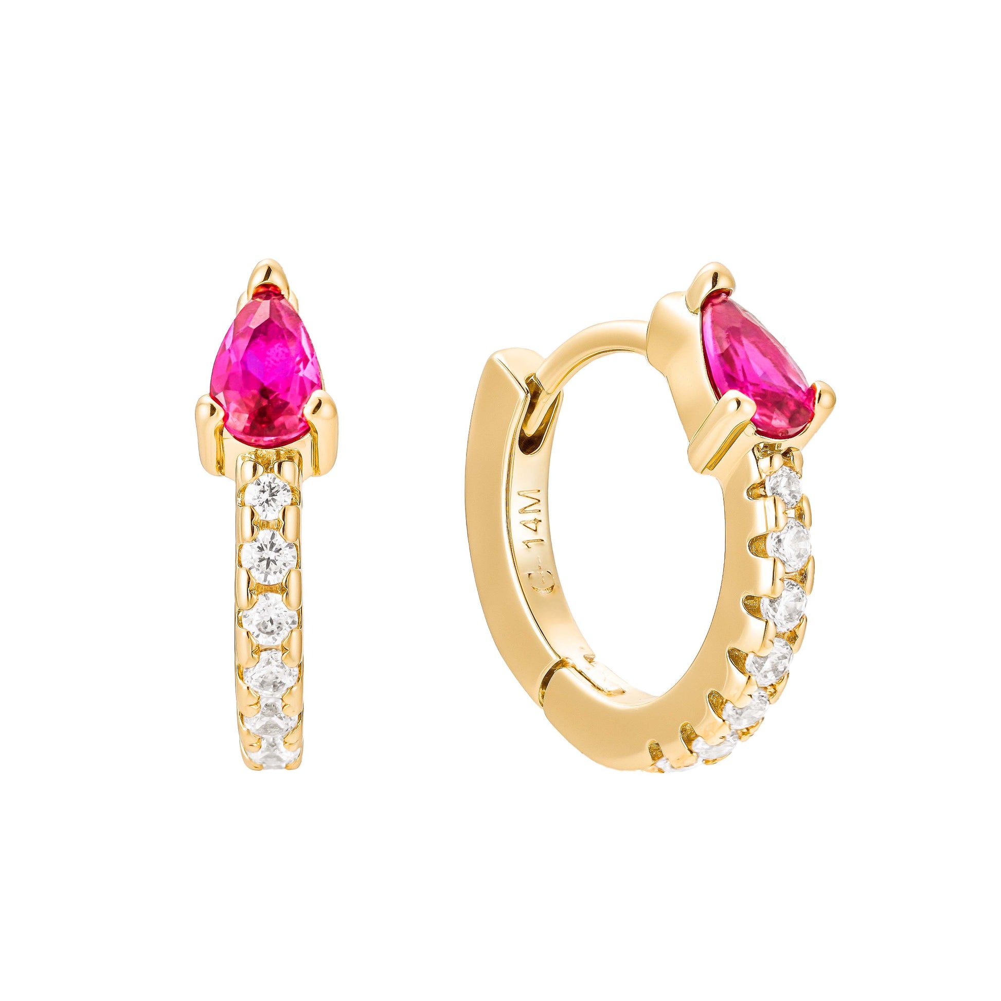 Aretes con Circonia Rosa