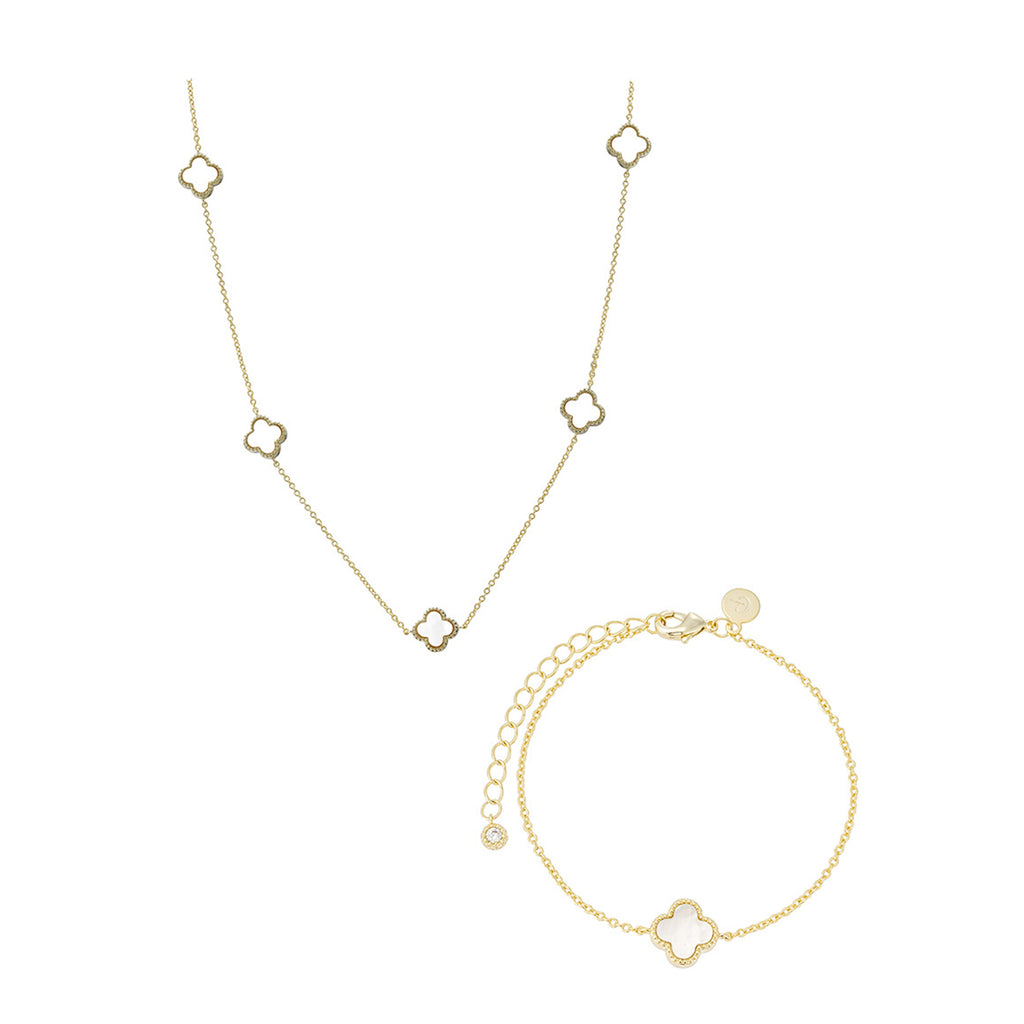 Set collar y pulsera con trébol