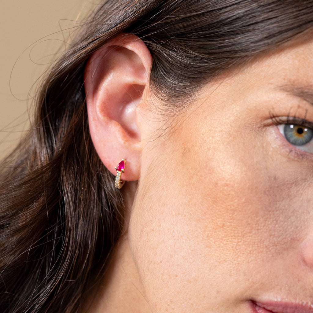 Aretes con Circonia Rosa