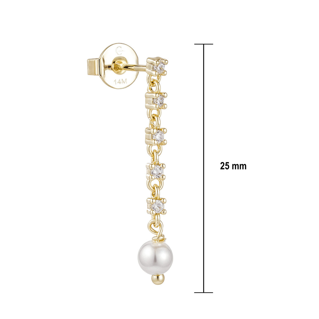 Aretes Largos con Perla