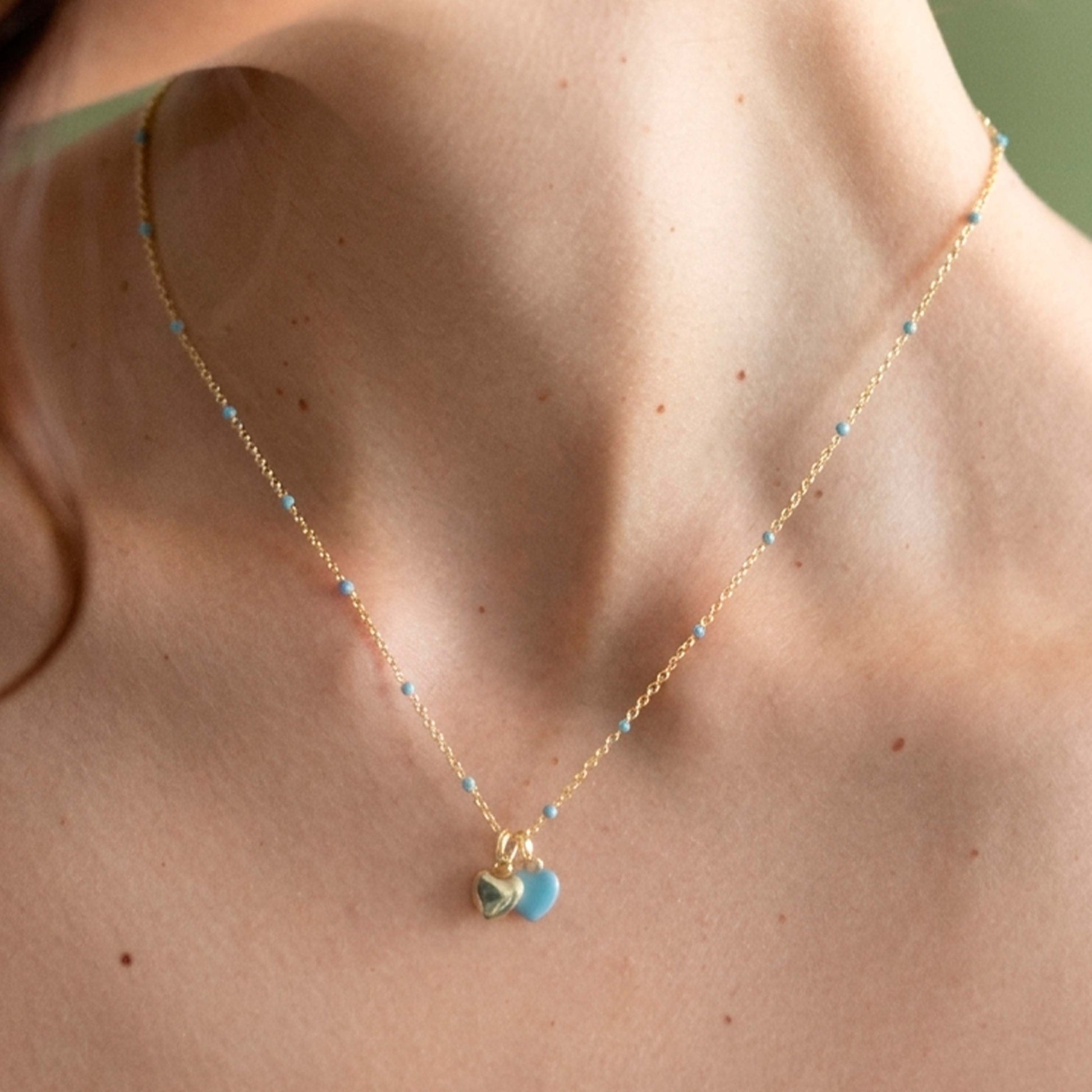 Collar de Corazones Azúl