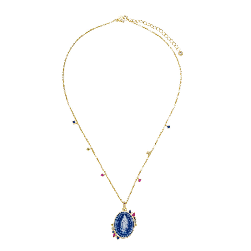 Collar de Piedra Ágata Virgen de Guadalupe
