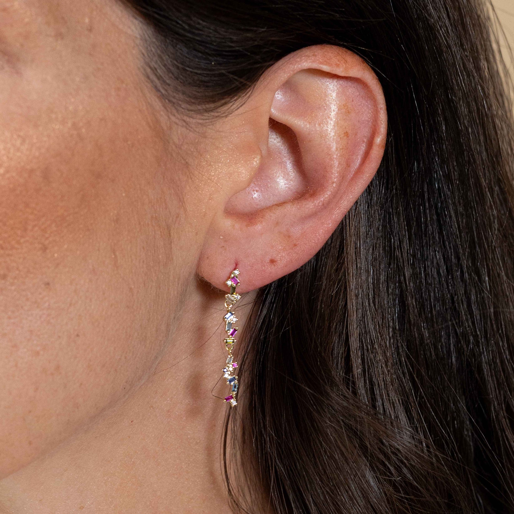 Aretes Largos Multicolor