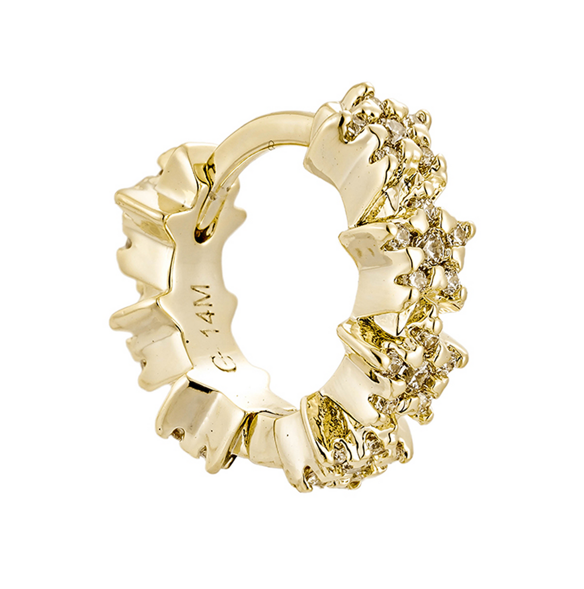 Aretes Huggies Estrellas con Zirconias