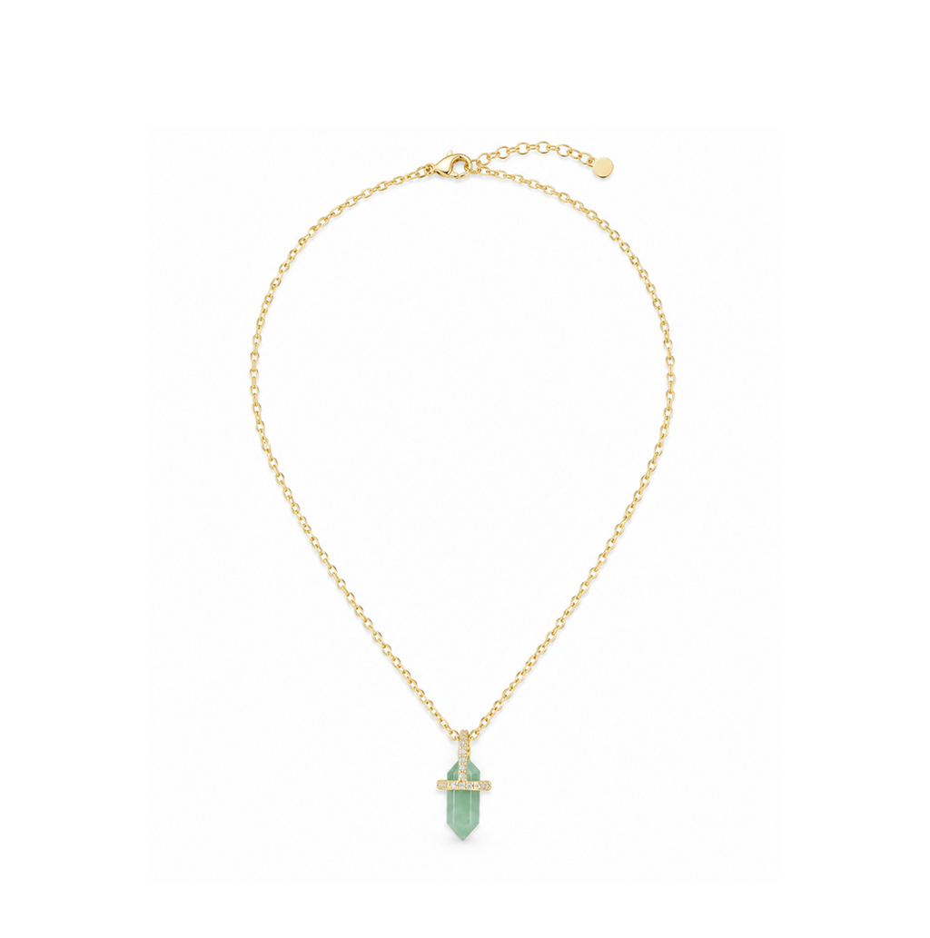 Collar Pendulo Cuarzo Jade