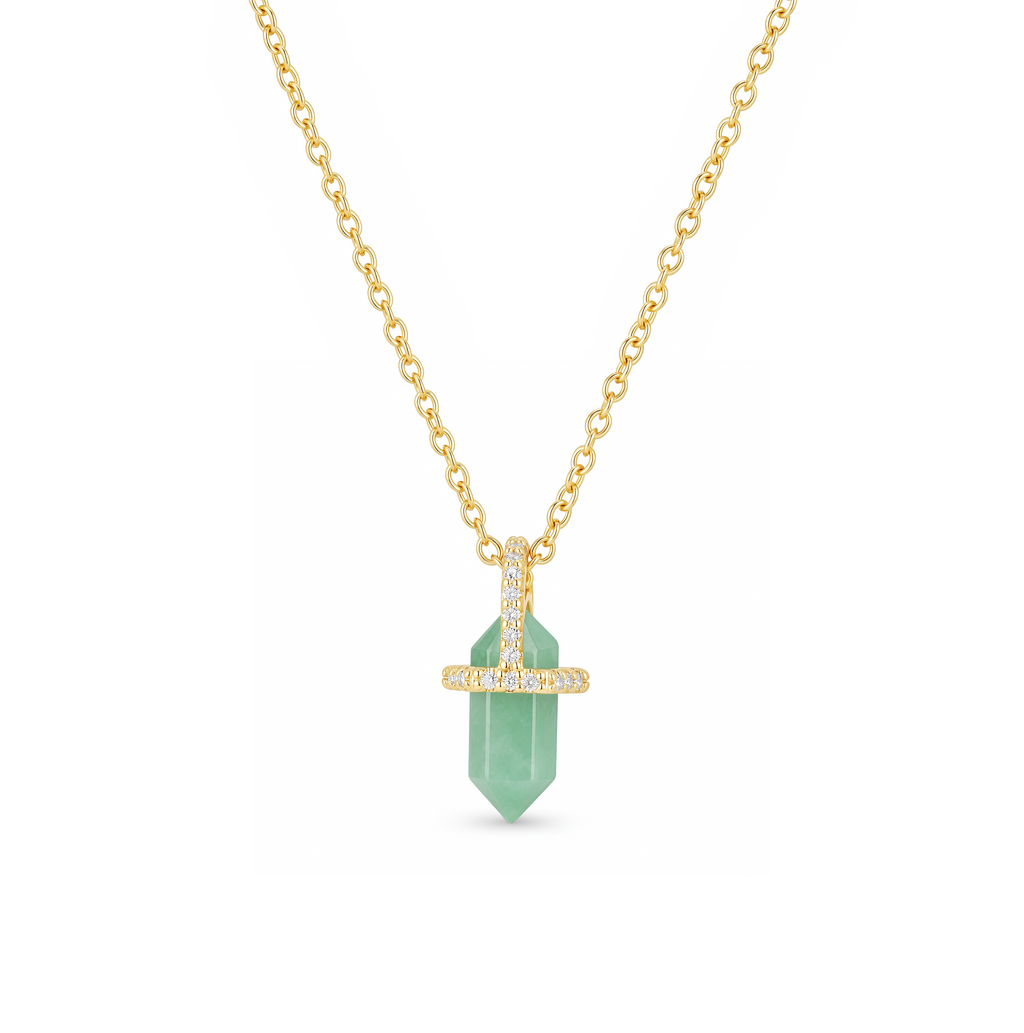 Collar Pendulo Cuarzo Jade