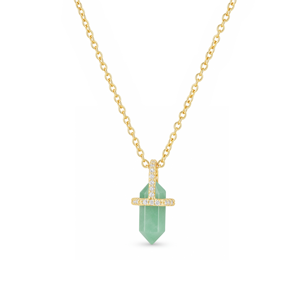 Collar Pendulo Cuarzo Jade