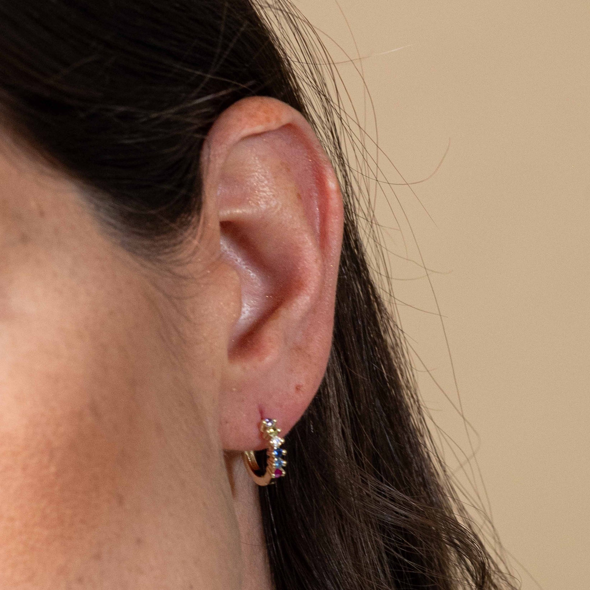 Aretes con Circonias Multicolor