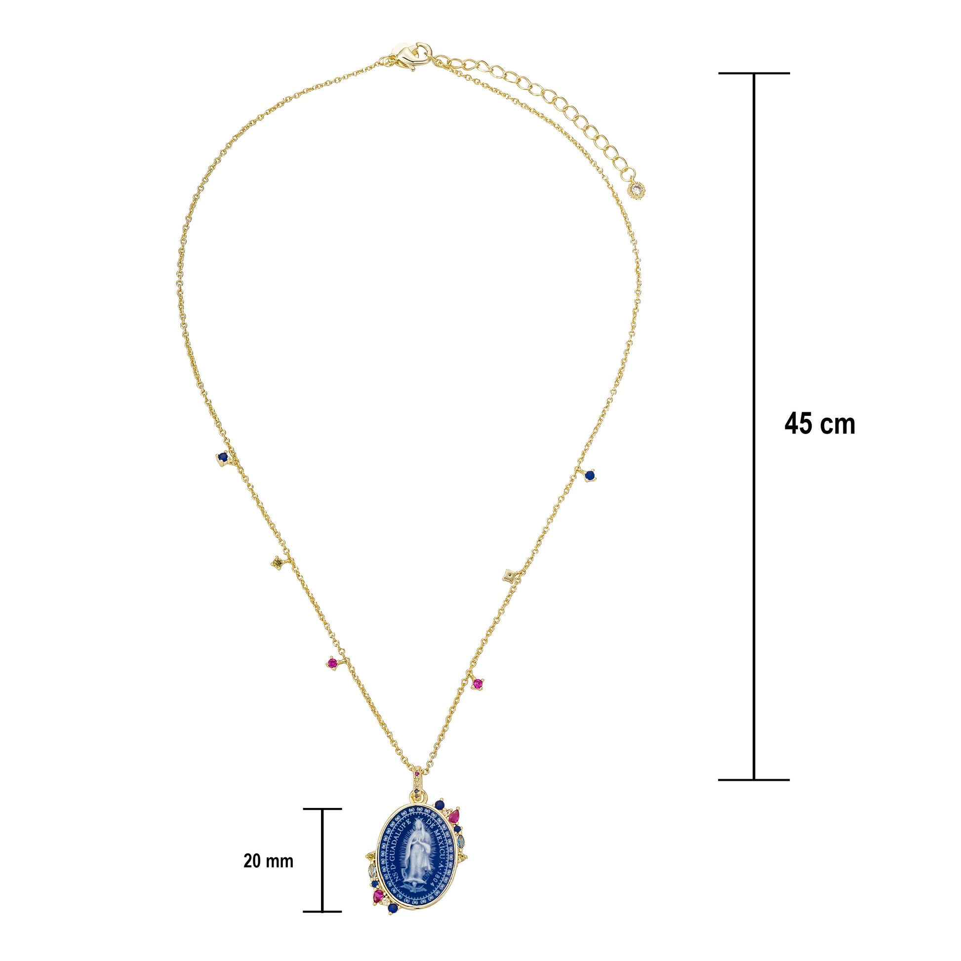 Collar de Piedra Ágata Virgen de Guadalupe