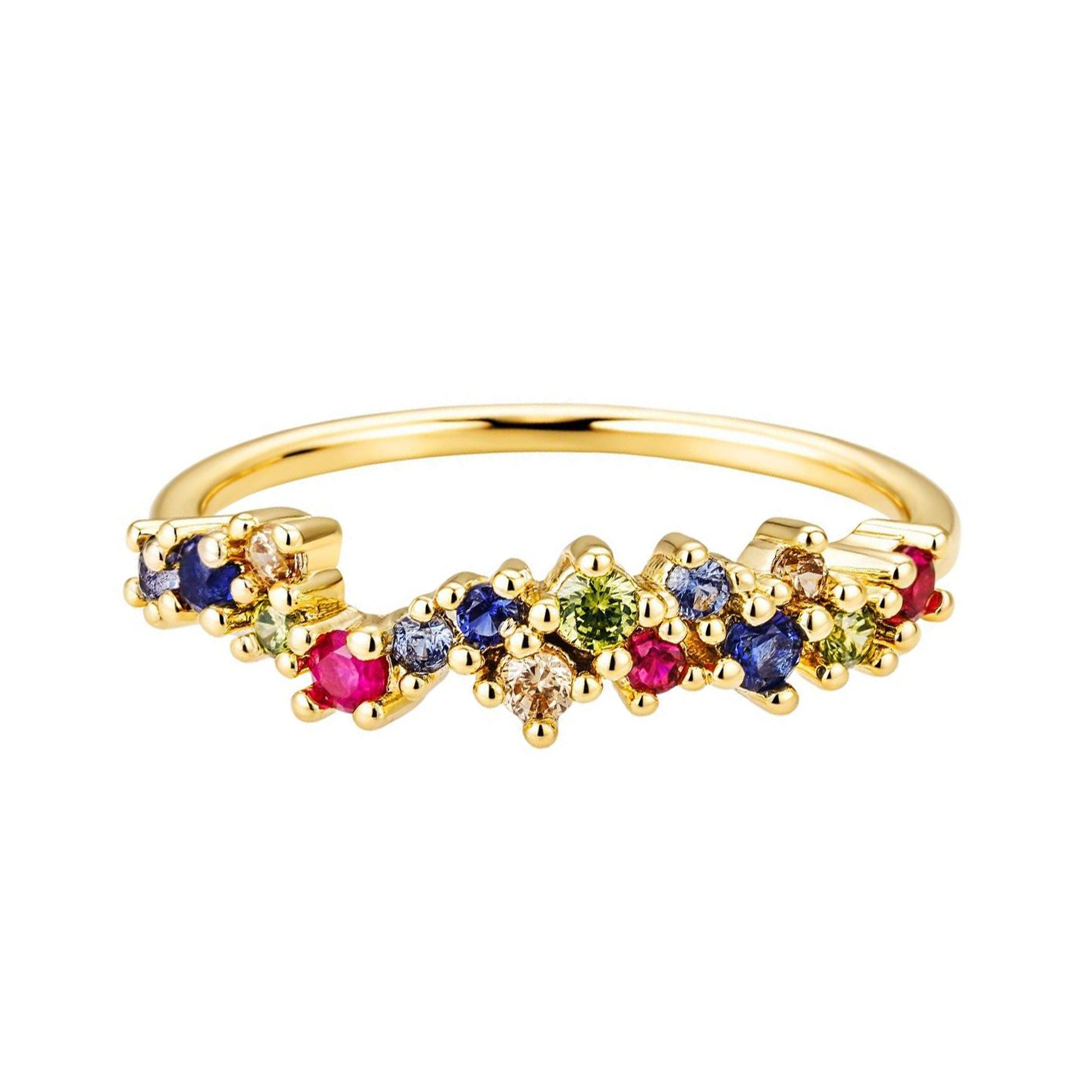 Anillo ZigZag con Circonias