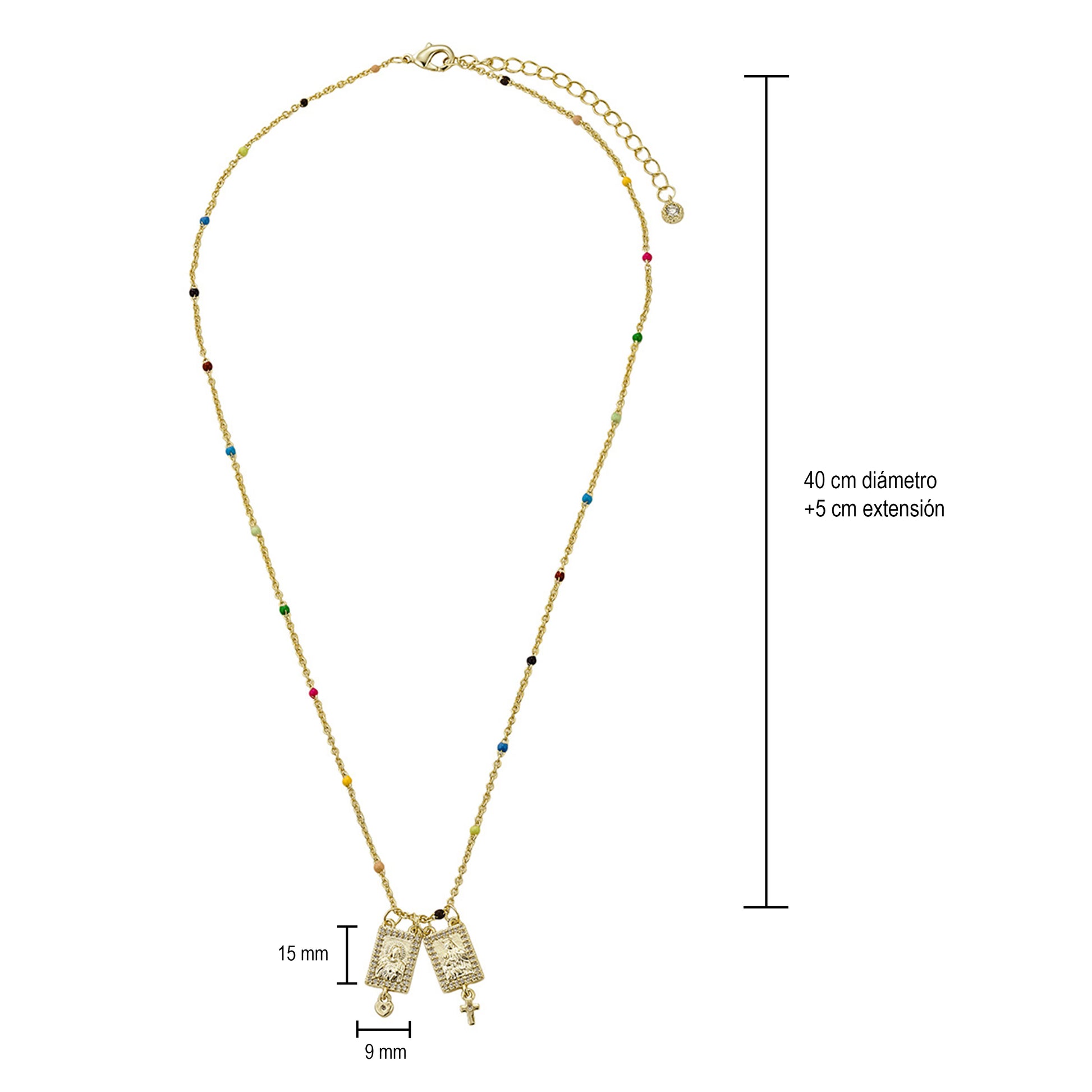 Escapulario Virgen de Carmen y Jesús