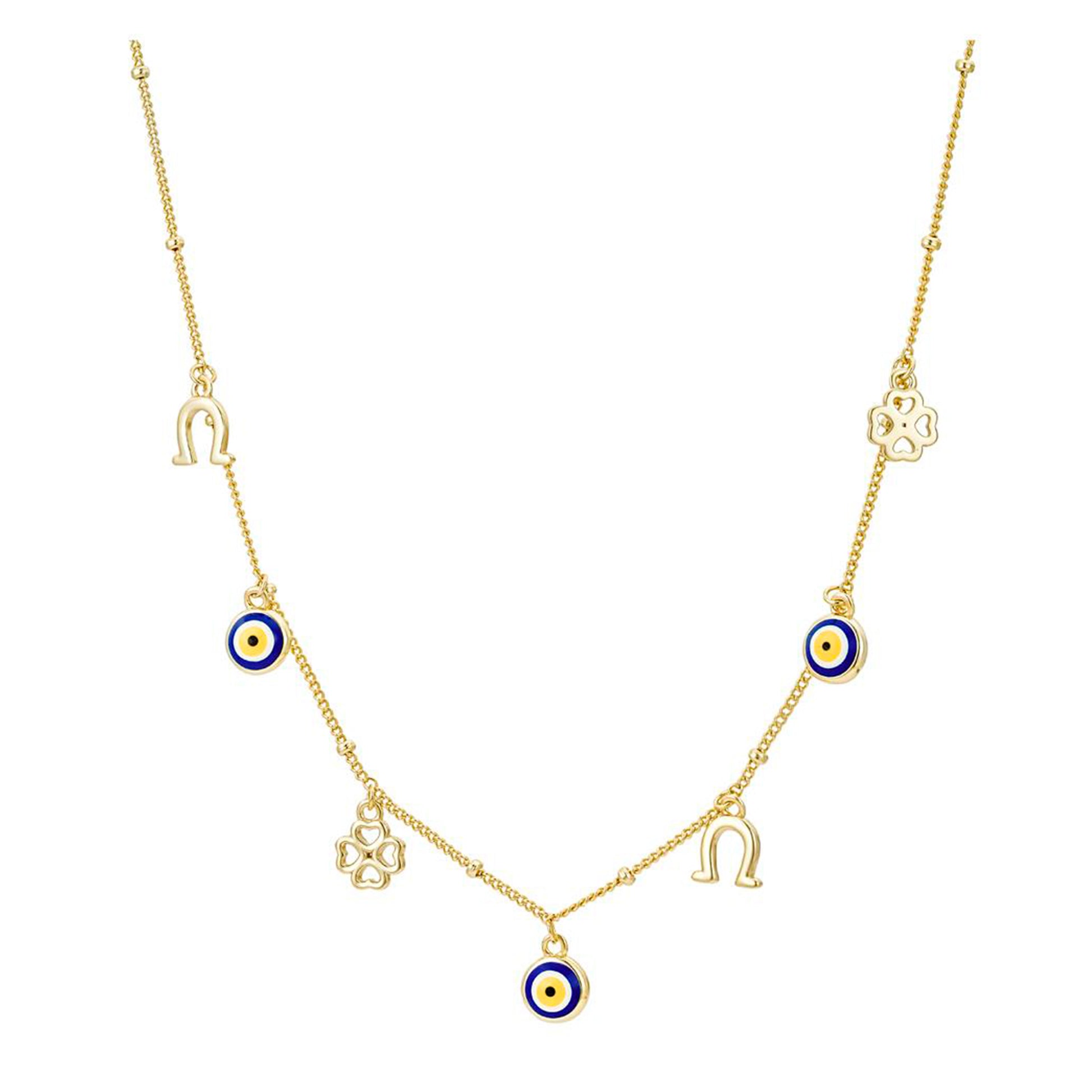 Collar Dorado con Dijes de Protección