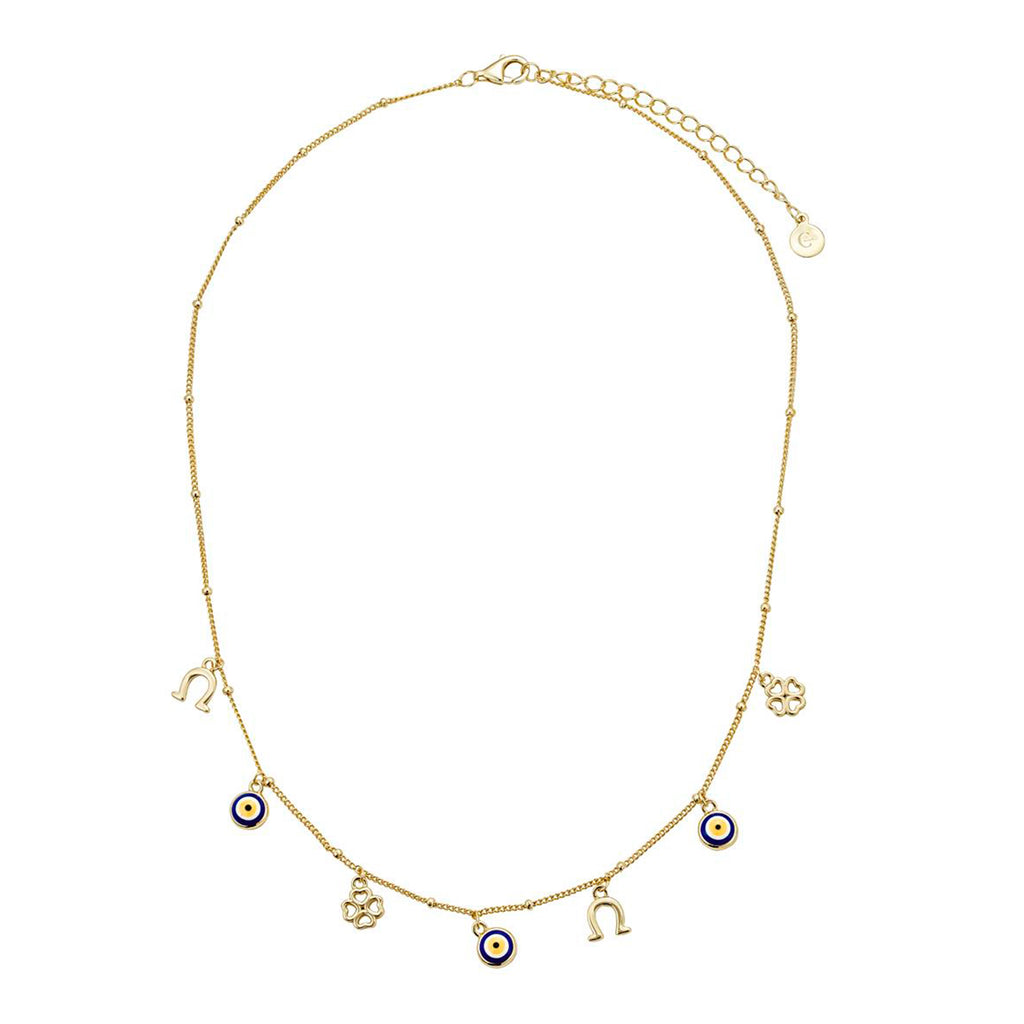 Collar Dorado con Dijes de Protección