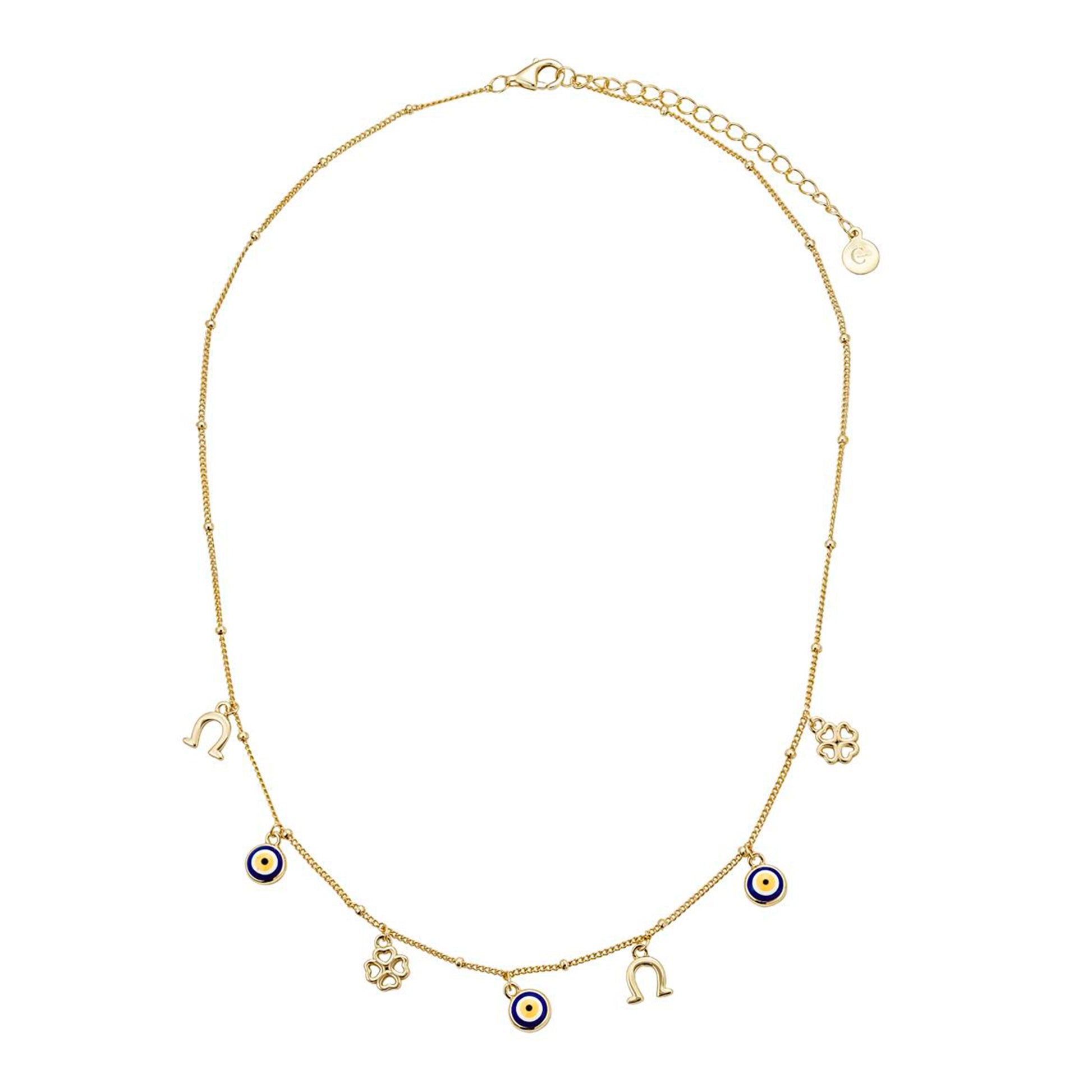 Collar Dorado con Dijes de Protección