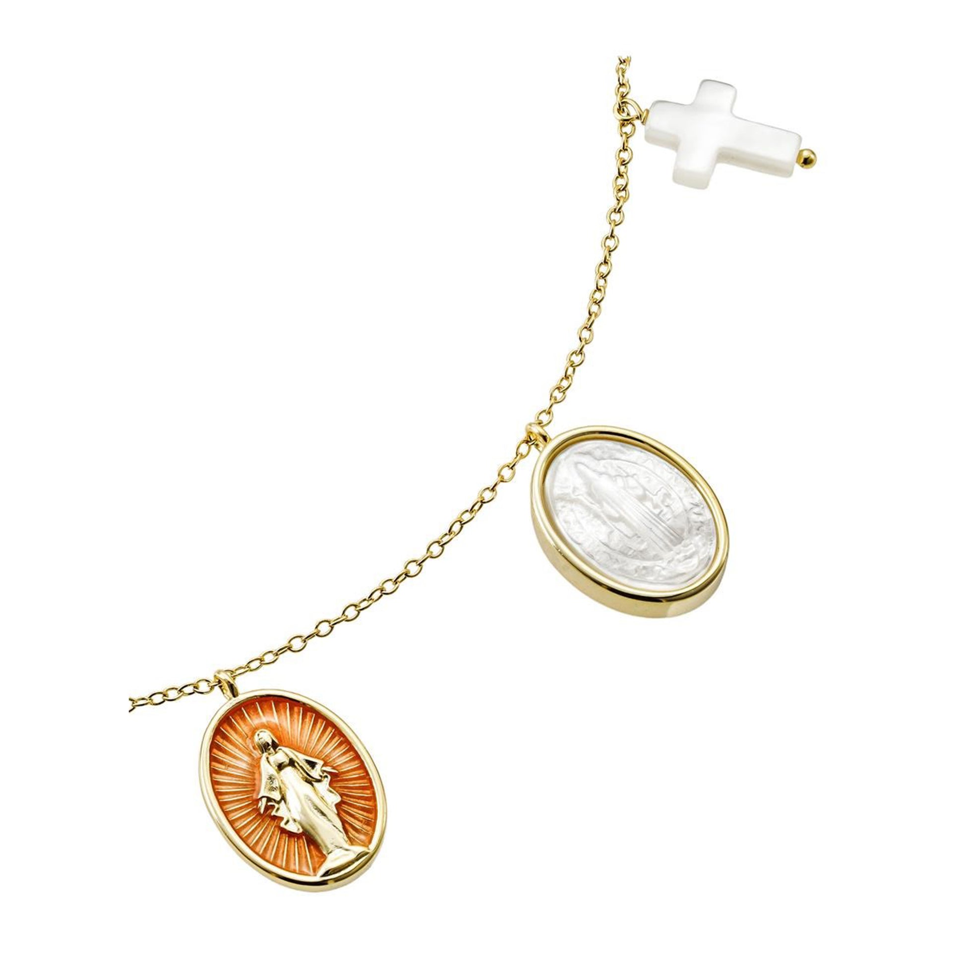 Collar Dorado con Dijes Religiosos