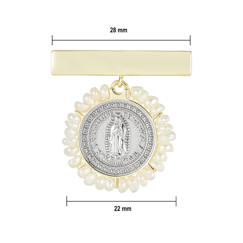 Pin de Bebé Virgen de Guadalupe con Perlas