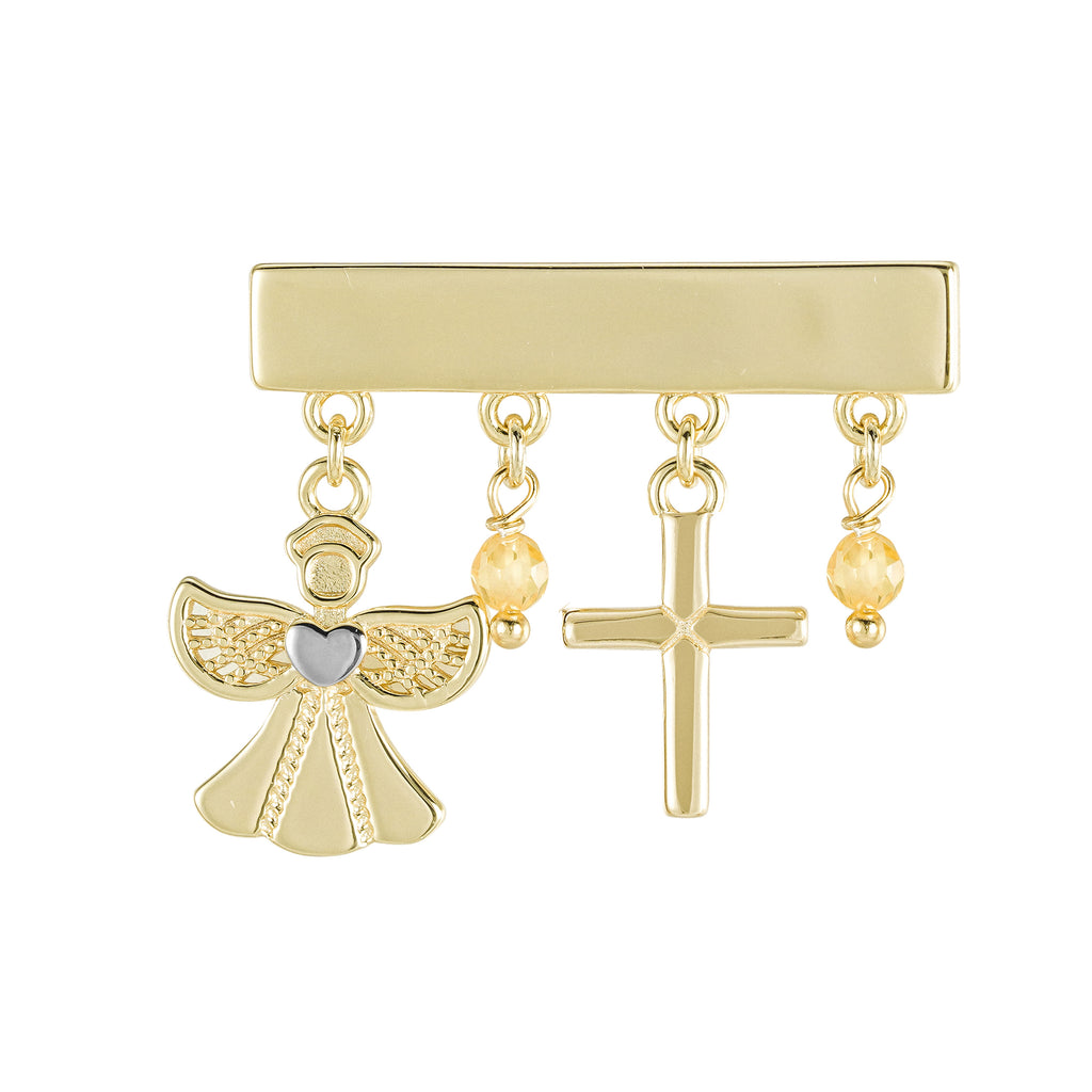 Pin de Bebé con Ángel y Cruz