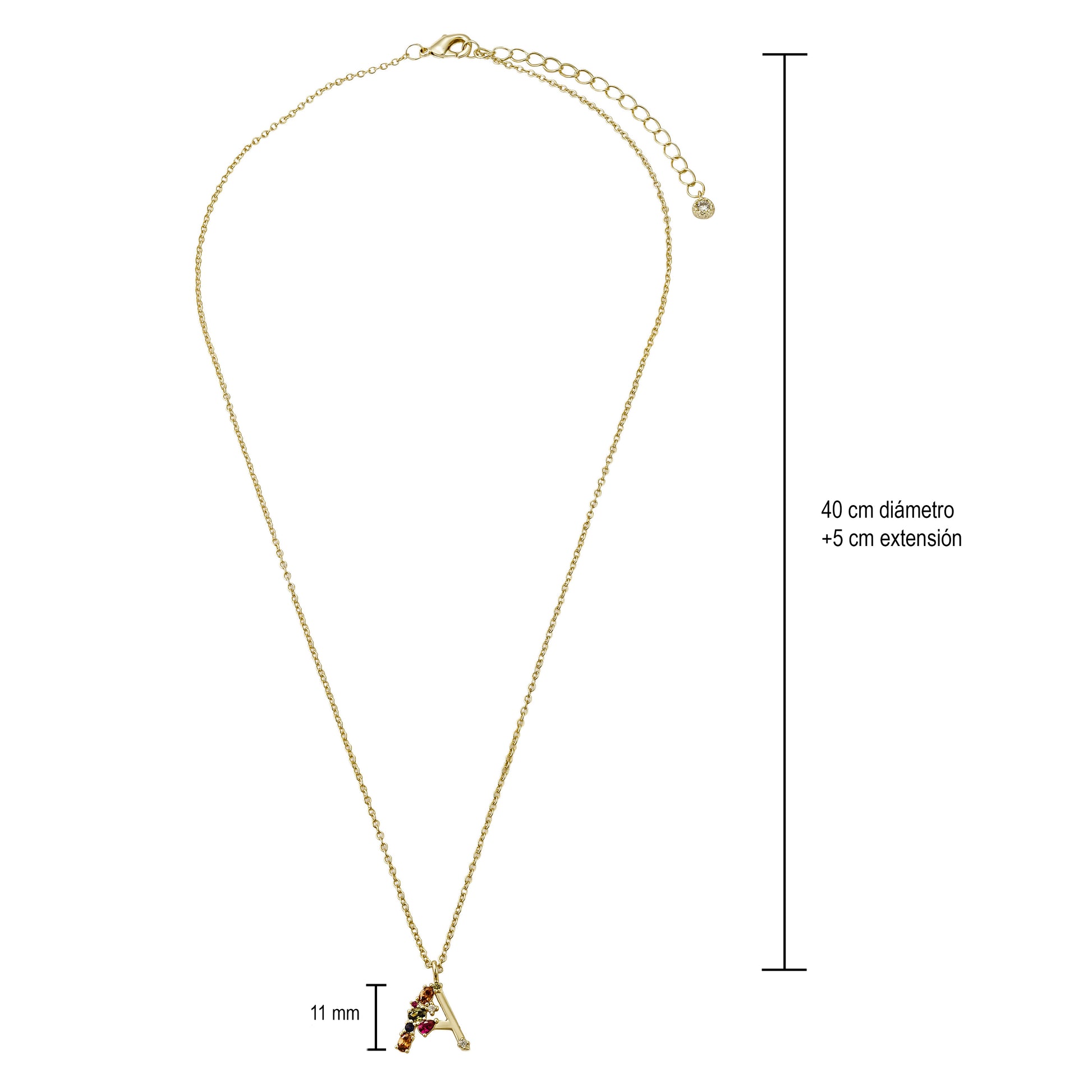 Collar Dorado con Inicial y Circonias