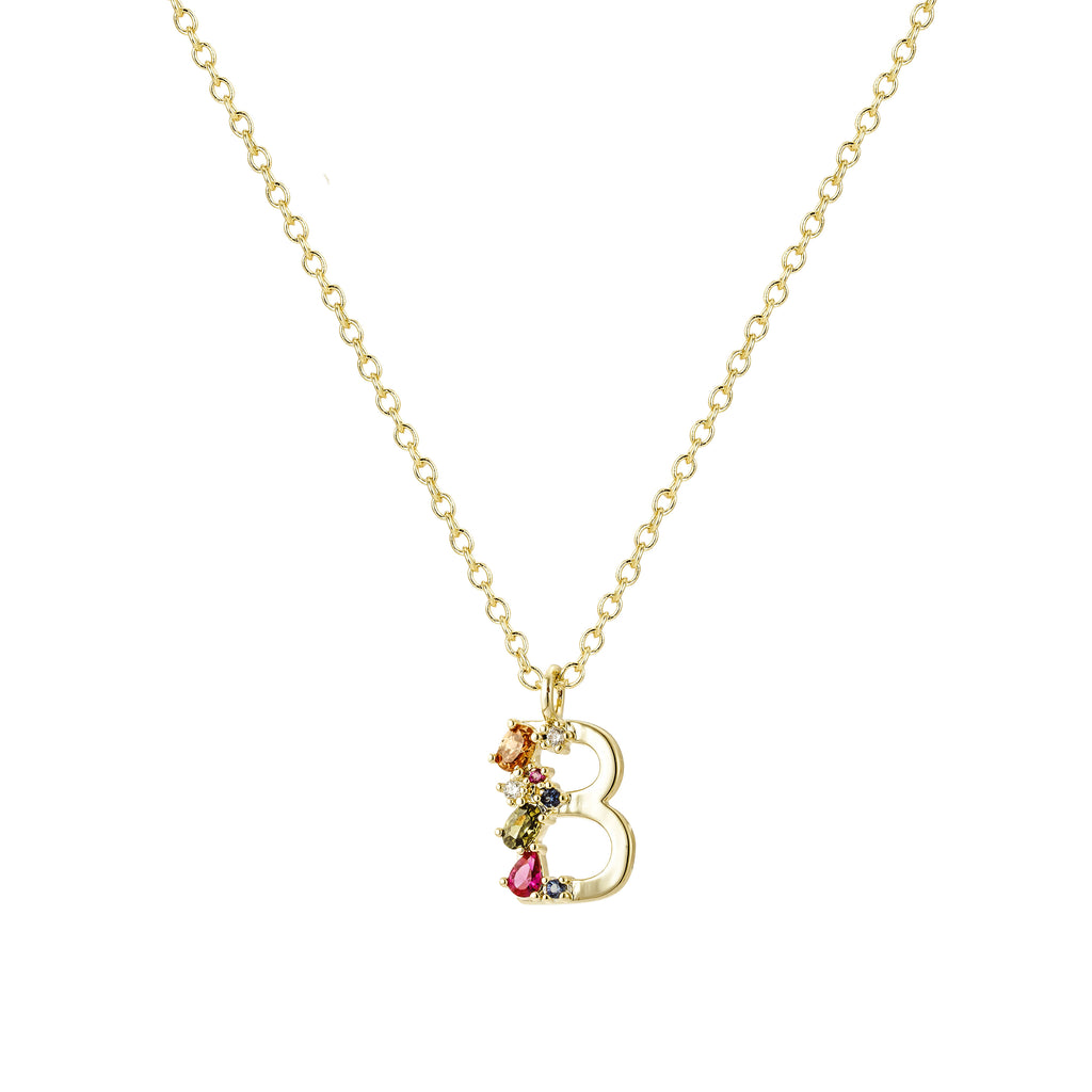 Collar Dorado con Inicial y Circonias