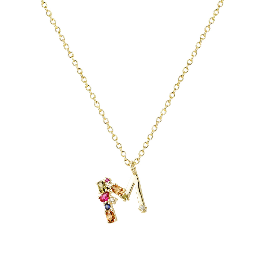 Collar Dorado con Inicial y Circonias