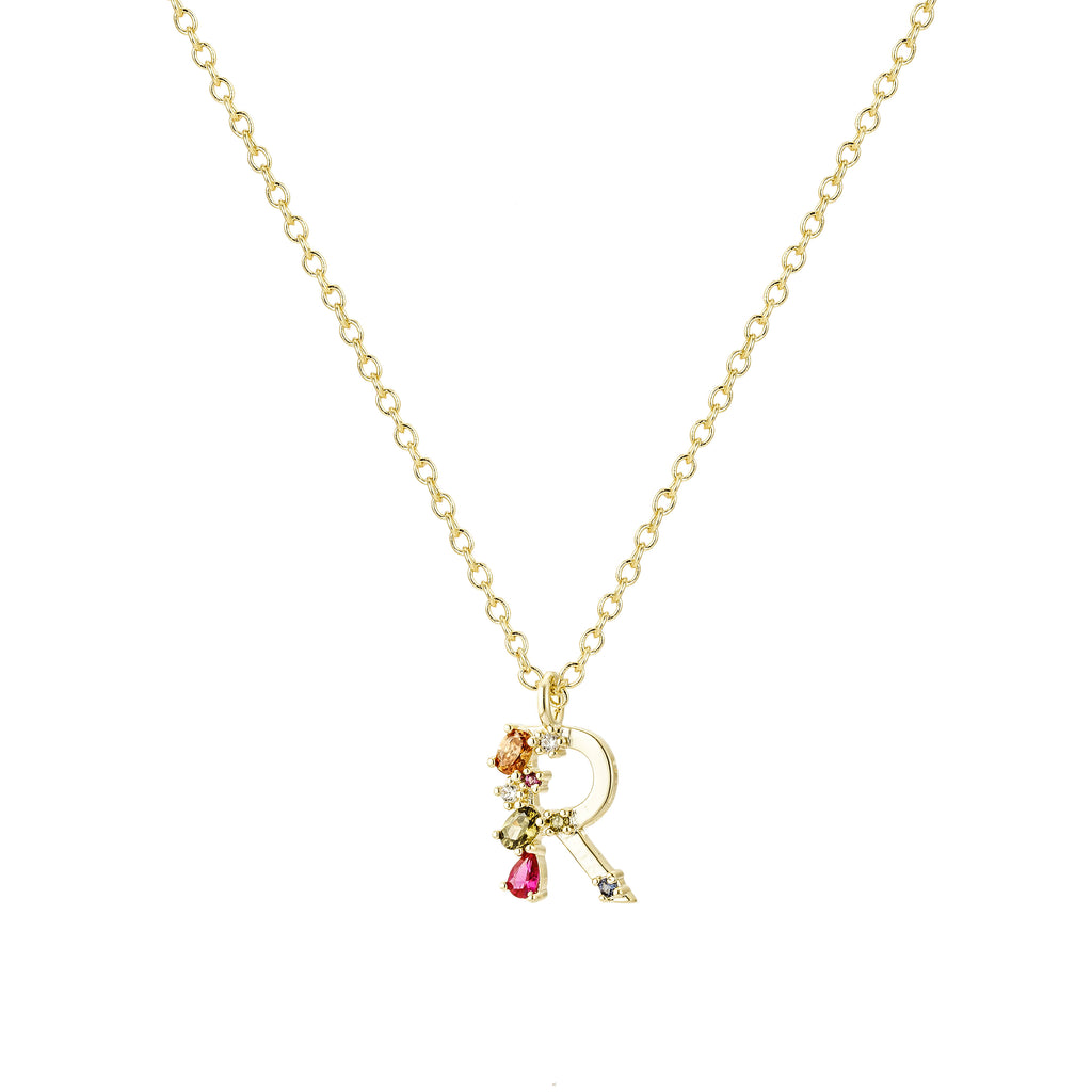 Collar Dorado con Inicial y Circonias