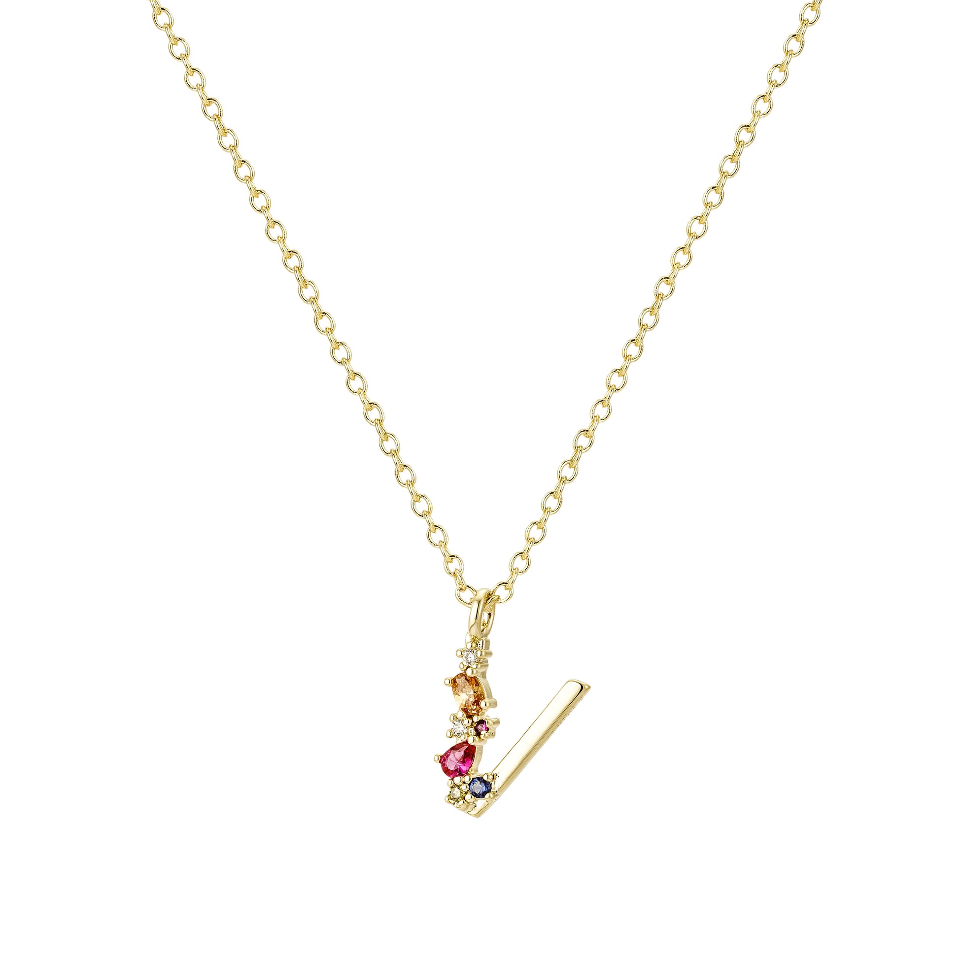 Collar Dorado con Inicial y Circonias