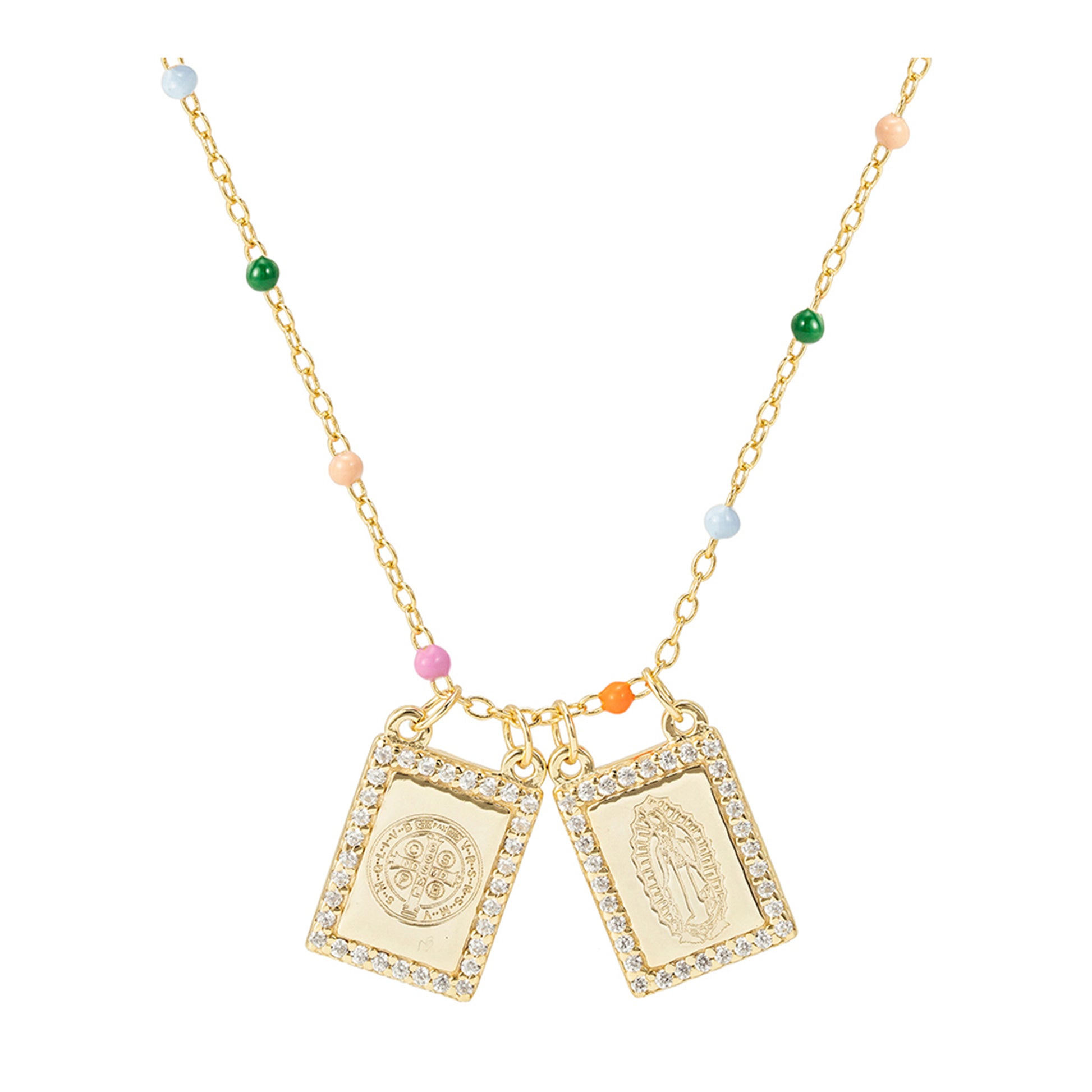 Escapulario San Benito y Virgen de Guadalupe