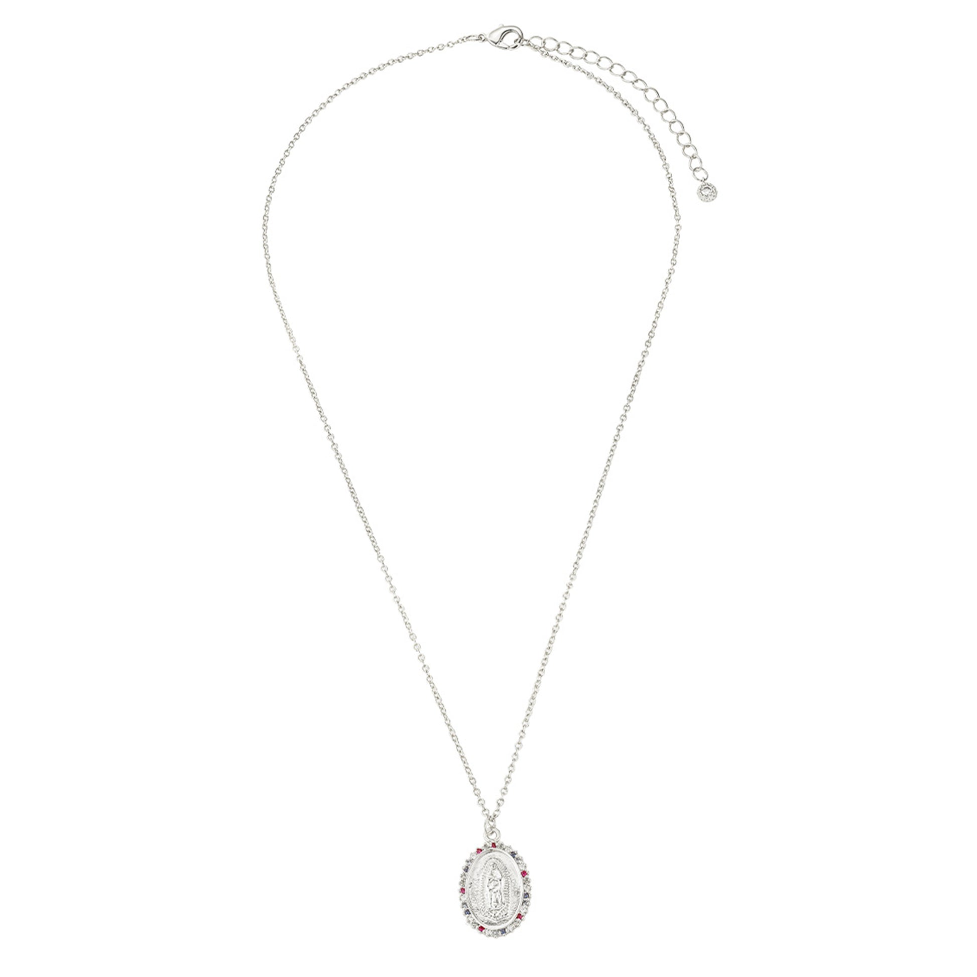 Collar Virgen de Guadalupe Plateado