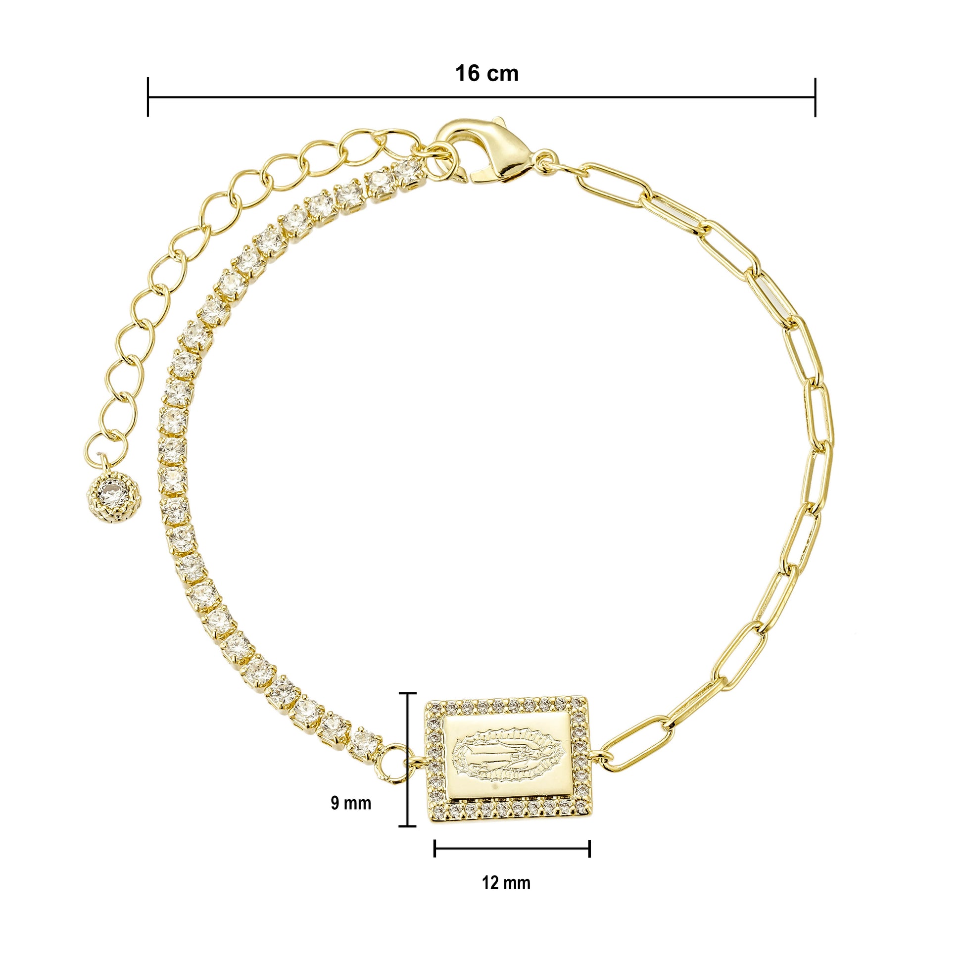 Pulsera Dorada Virgen de Guadalupe