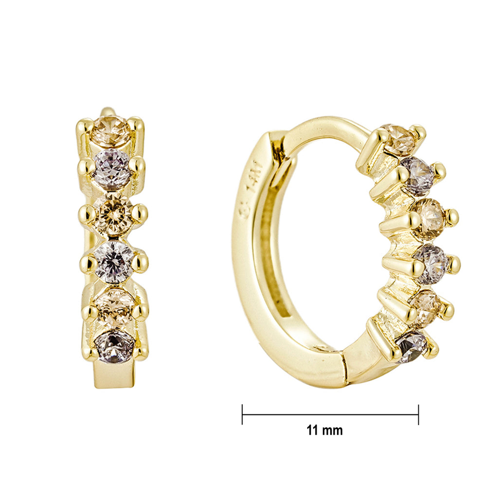 Par de Piercing Dorado con Brillantes