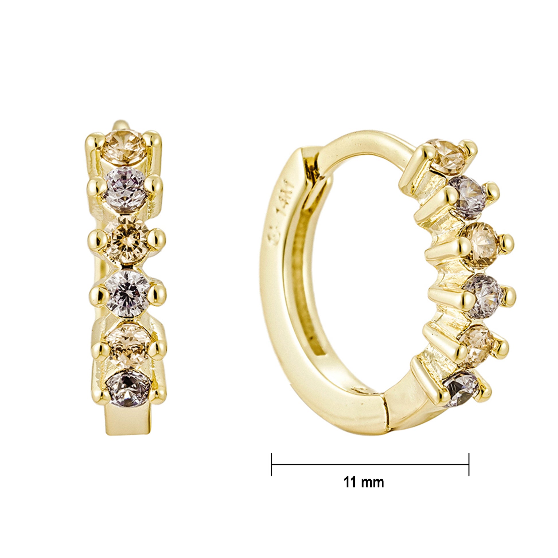 Par de Piercing Dorado con Brillantes