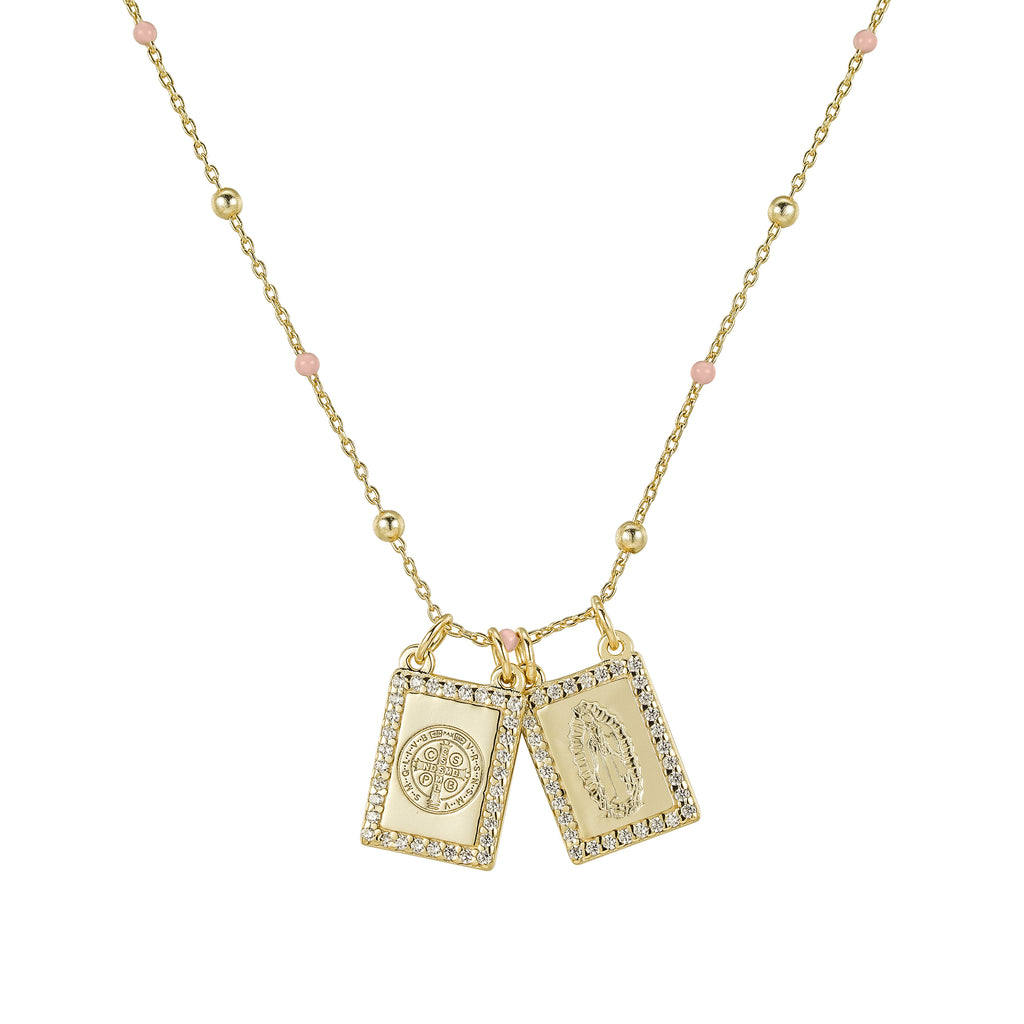 Escapulario San Benito y Virgen de Guadalupe