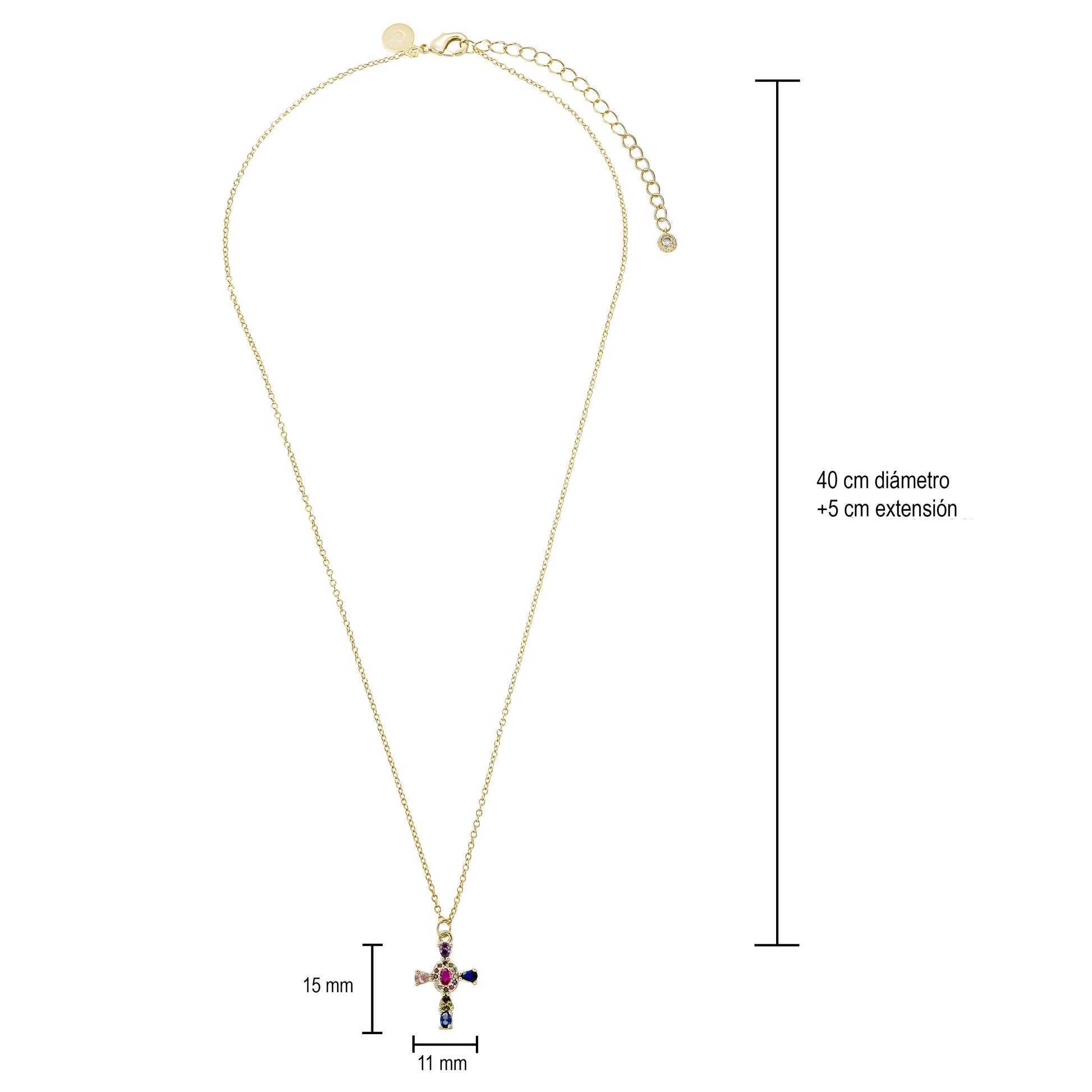 Collar Cruz Dorada con Circonias