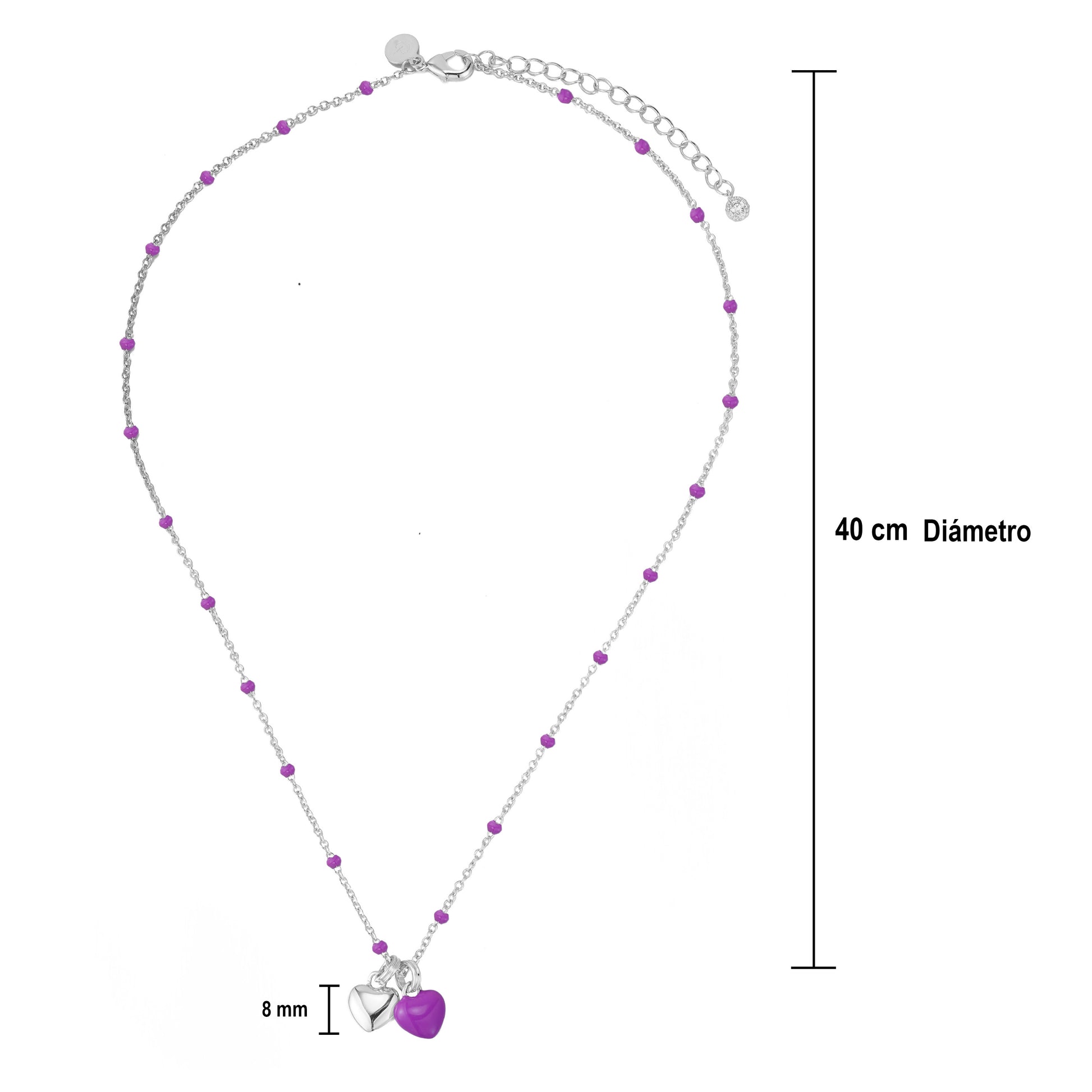 Collar de Corazones Púrpura