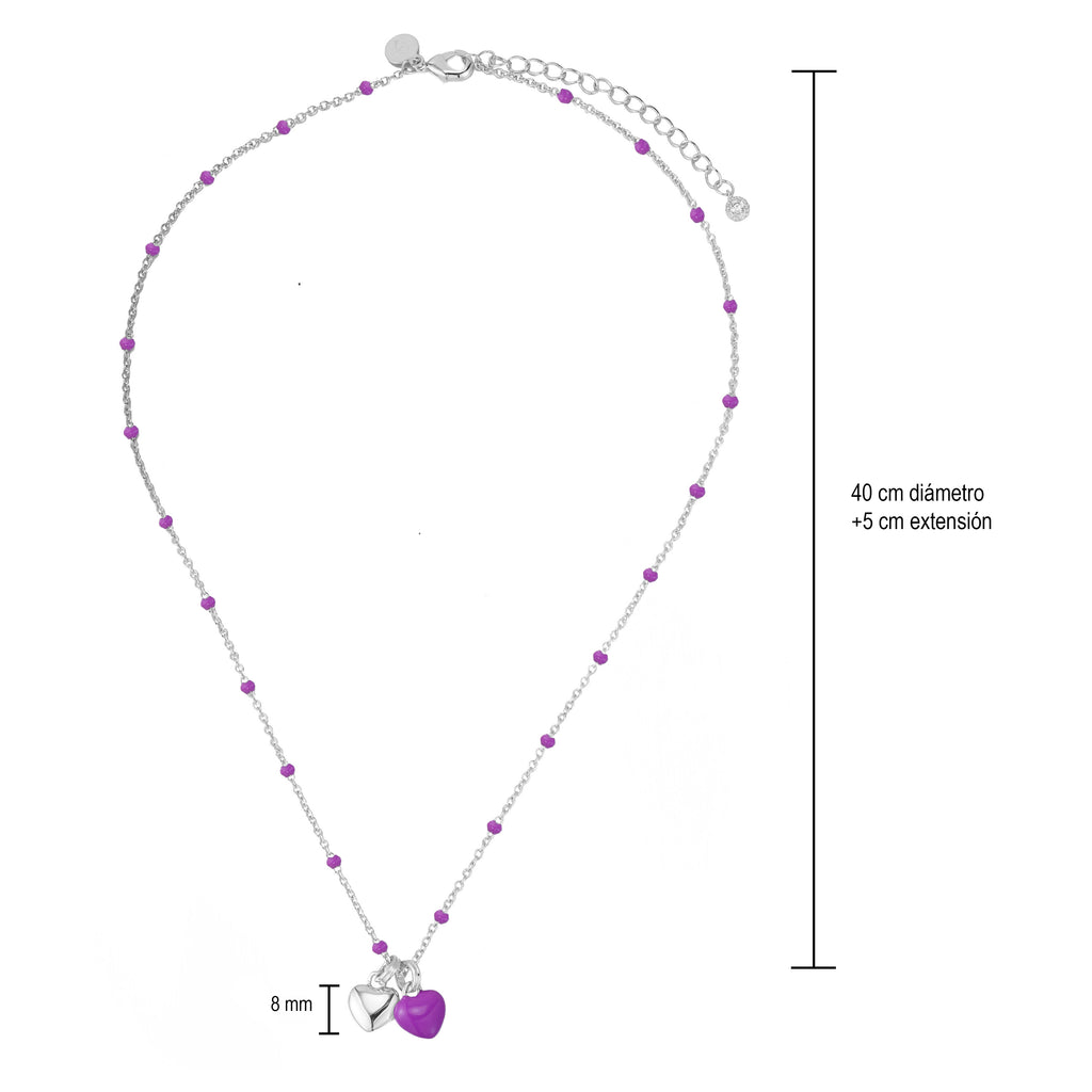 Collar de Corazones Púrpura