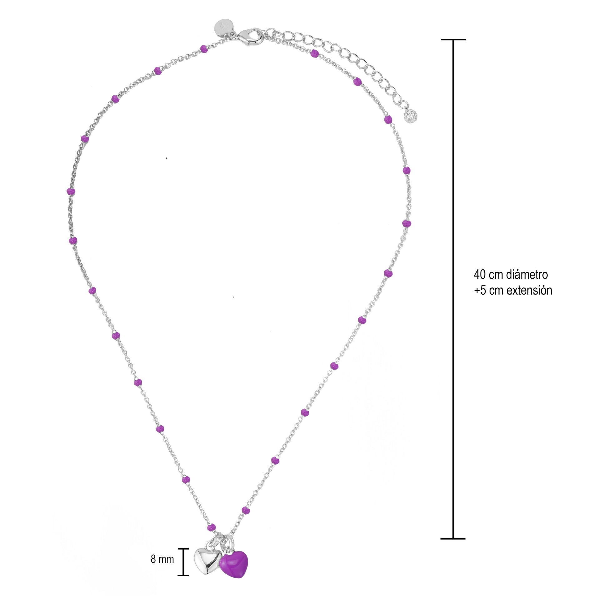 Collar de Corazones Púrpura