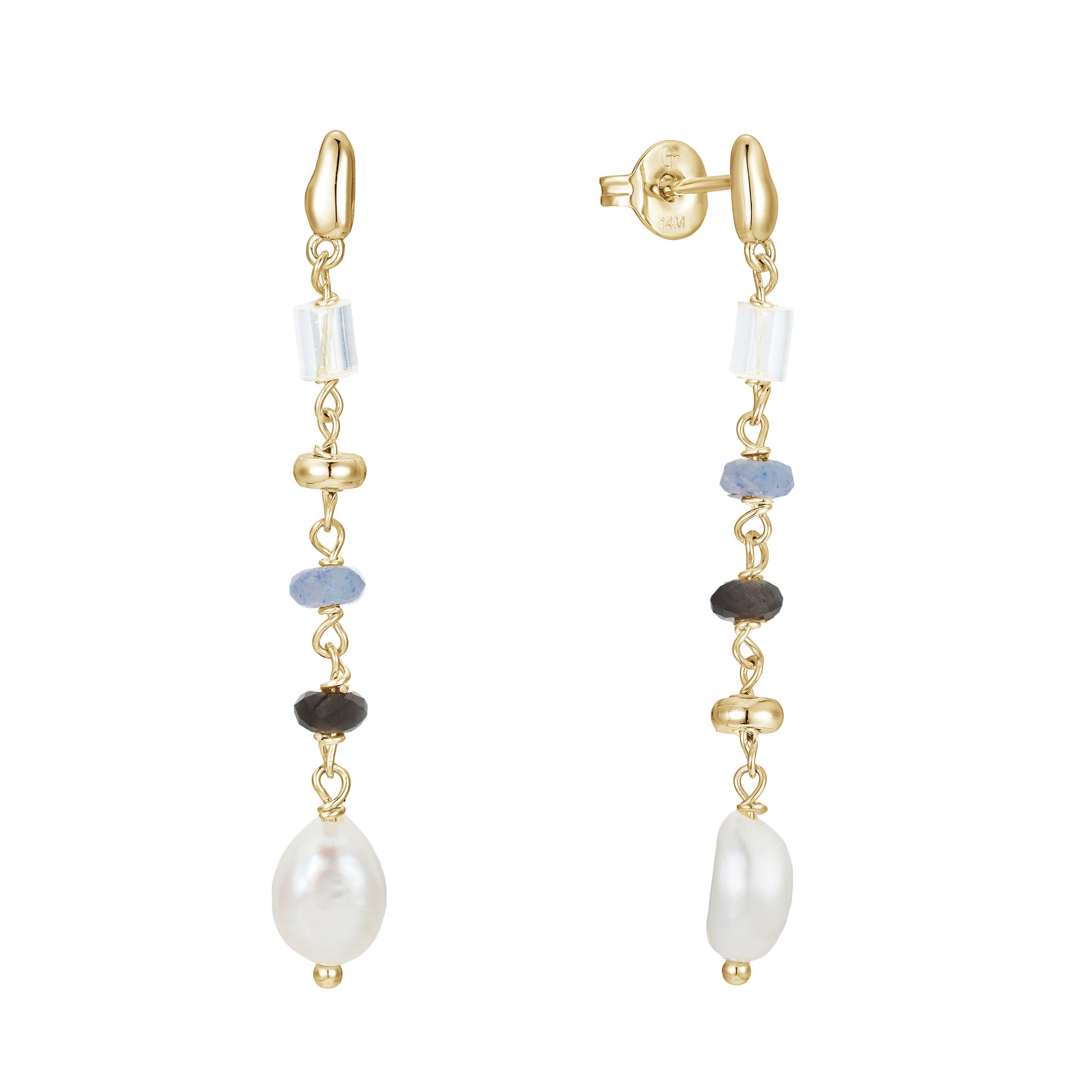 Aretes Largos con Perlas