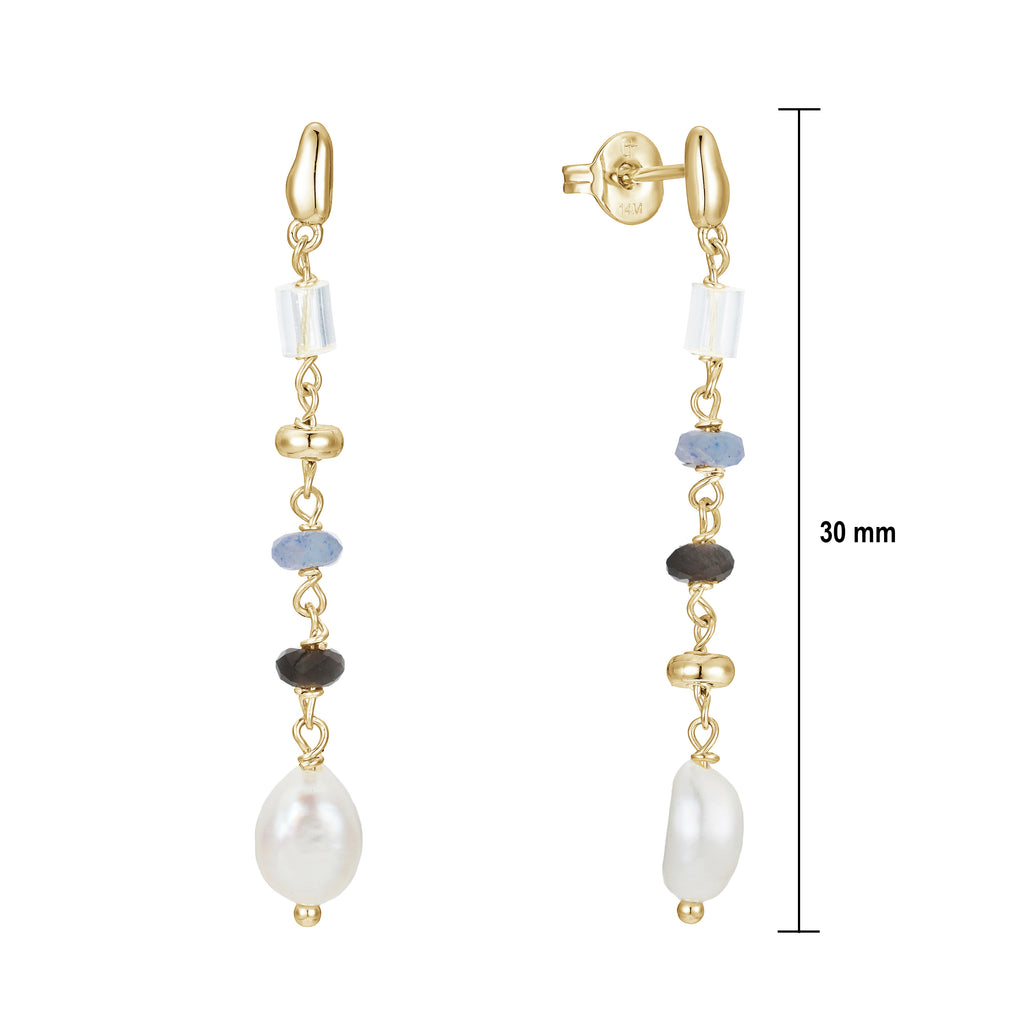 Aretes Largos con Perlas